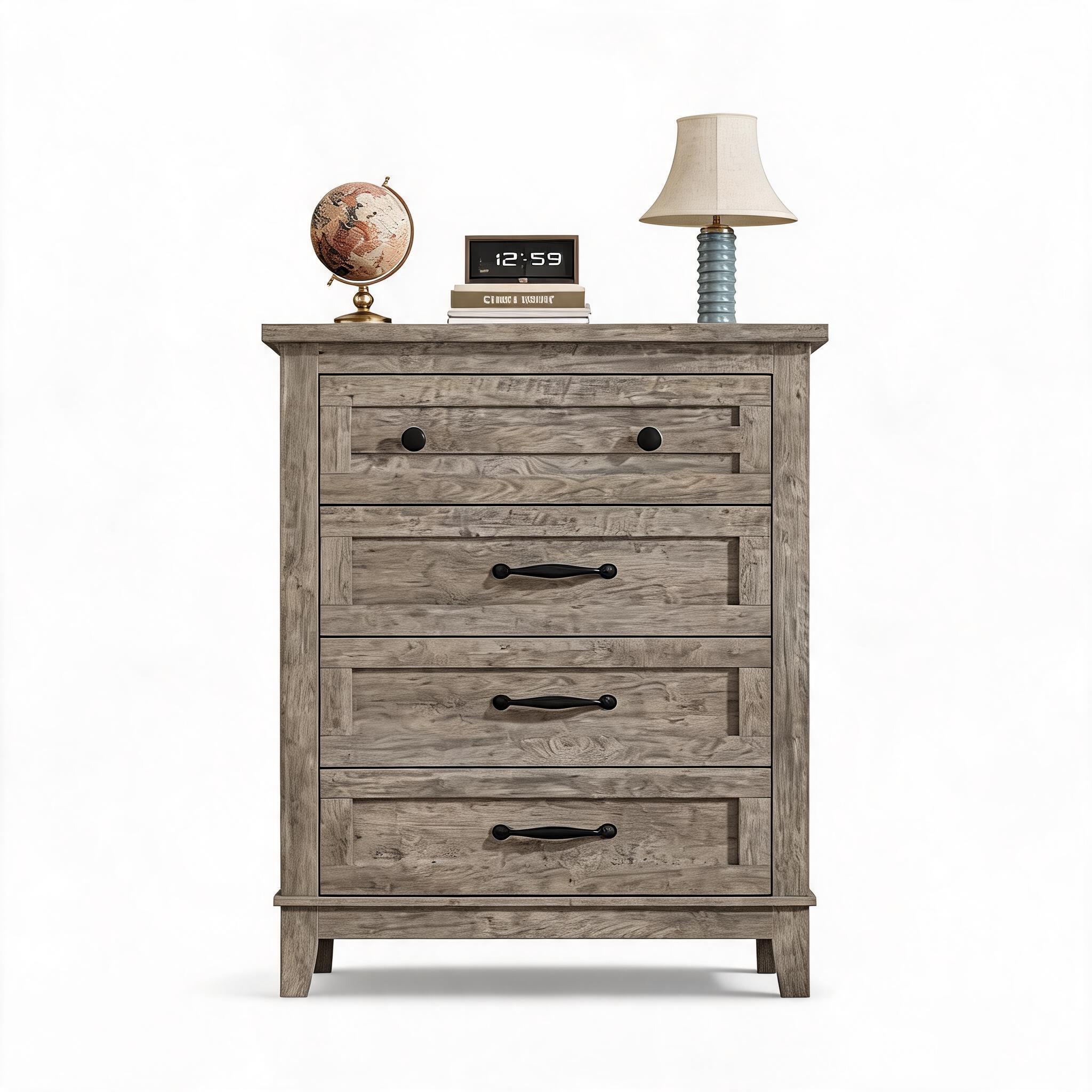 4 Dresser for Bedroom, 34.8″ Tall Vertical Drawer Dresser with Large Storage