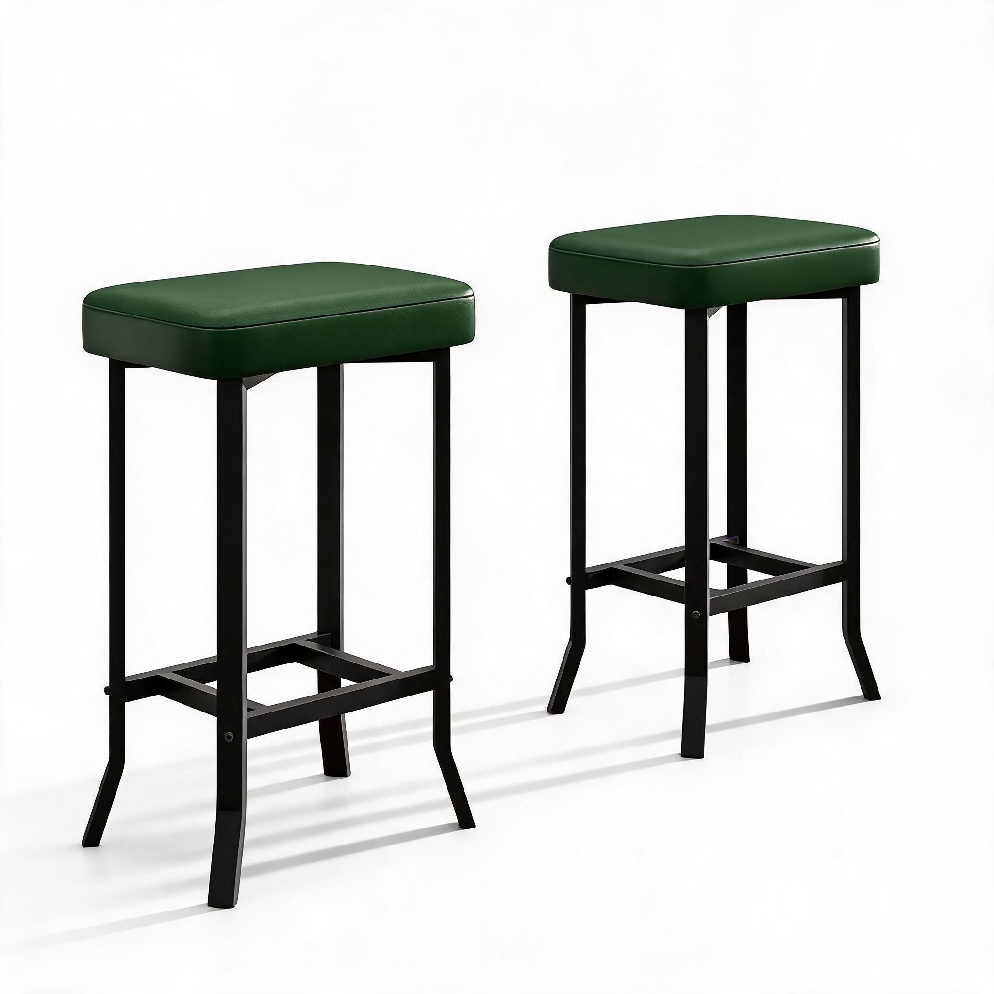 Bar Stools Set of 2 or 4, 24 Inch Counter Height Irregular Metal Legs Kitchen