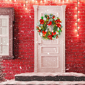 Weihnachtskranz mit LEDs beleuchtet
