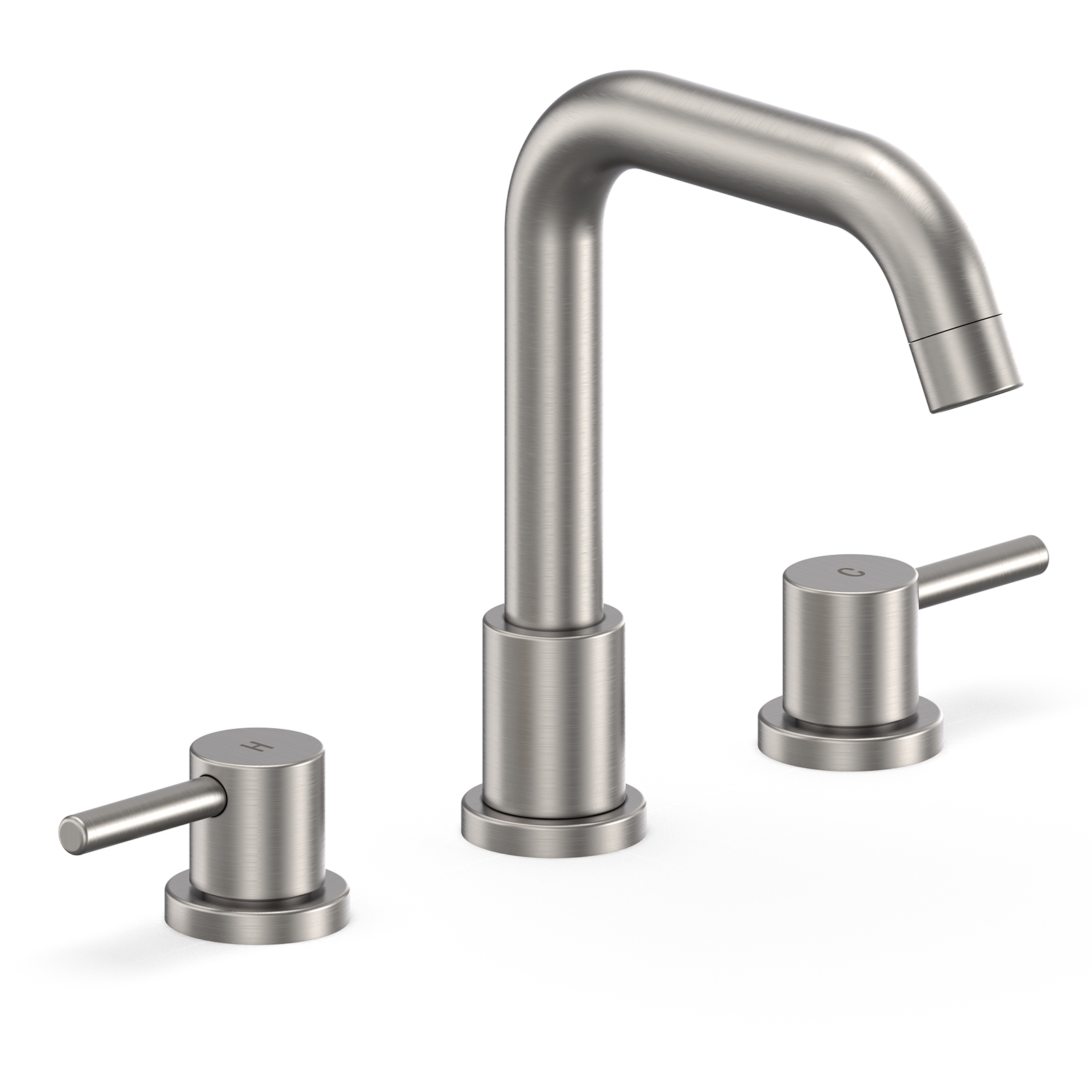 Brushed Nickel Bathroom Faucet 3 Hole Wide-spread 8 Inches with Supply Lines