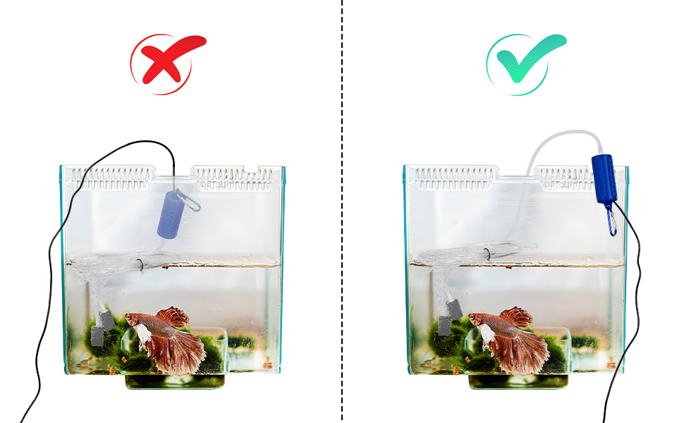 USB Aquarium Air Pump - In Aquarium