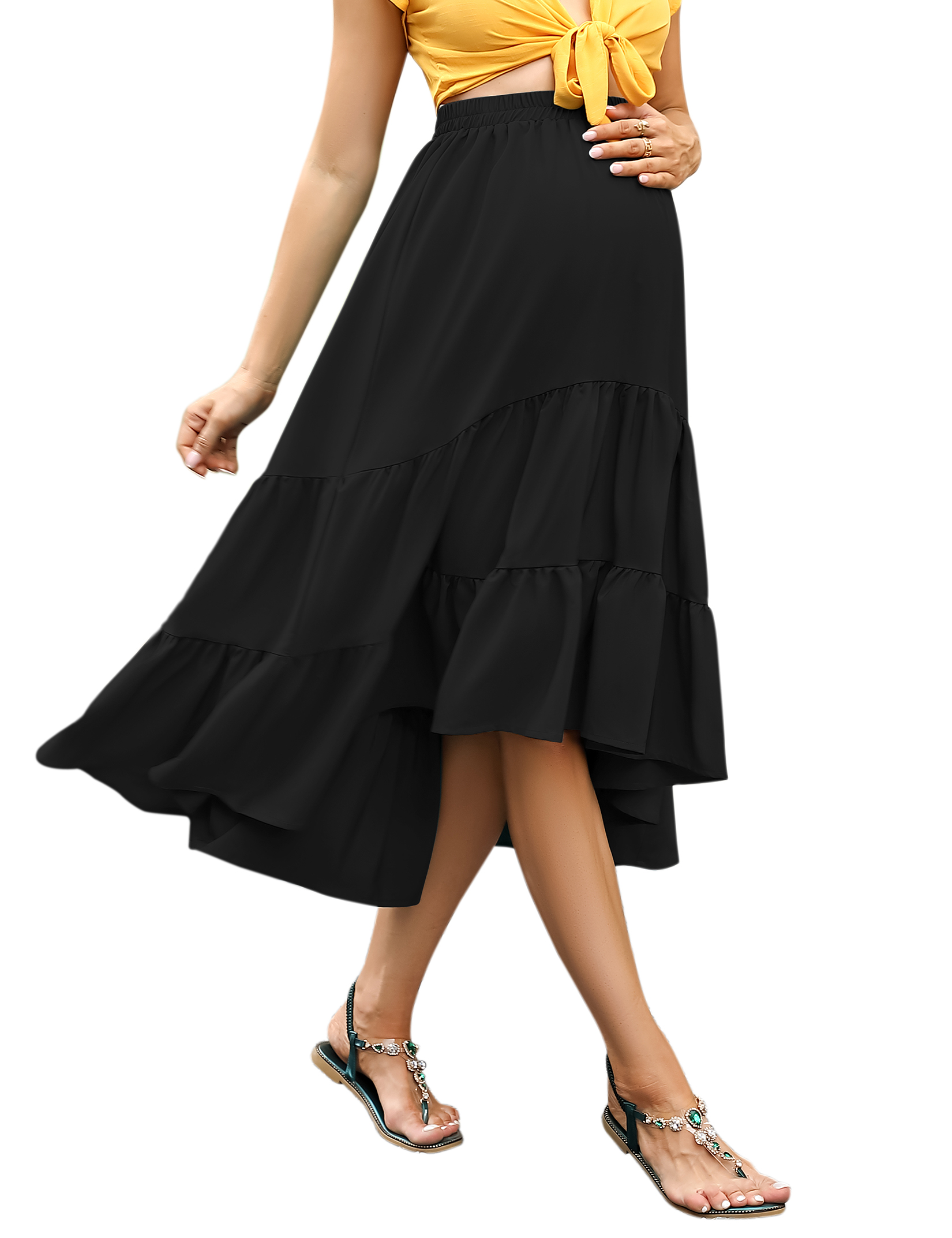 Maternity Dress Women's High Waist Floral Print Flowy Swing A Line Long Skirts - Picture 30 of 31
