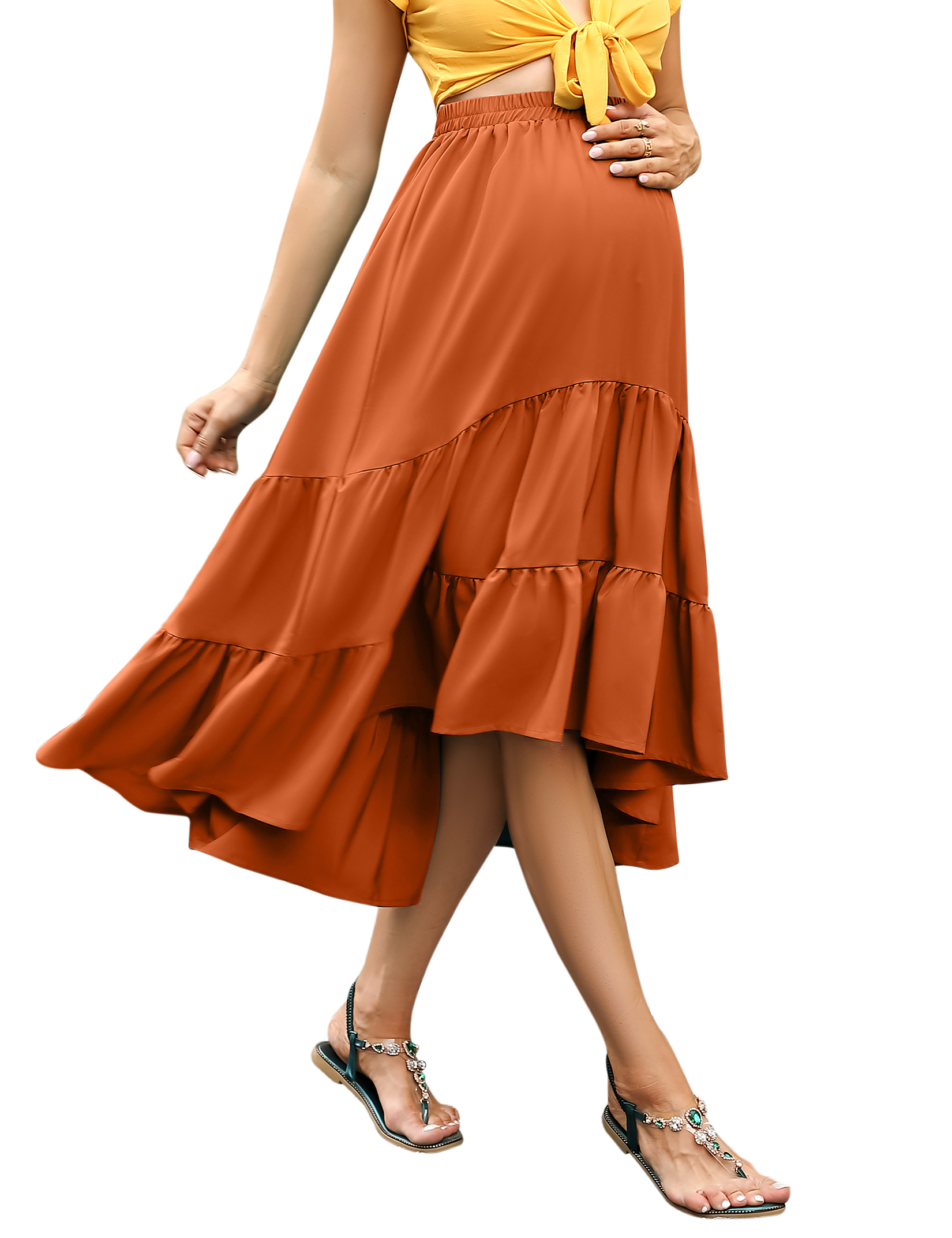 Maternity Dress Women's High Waist Floral Print Flowy Swing A Line Long Skirts - Picture 23 of 31