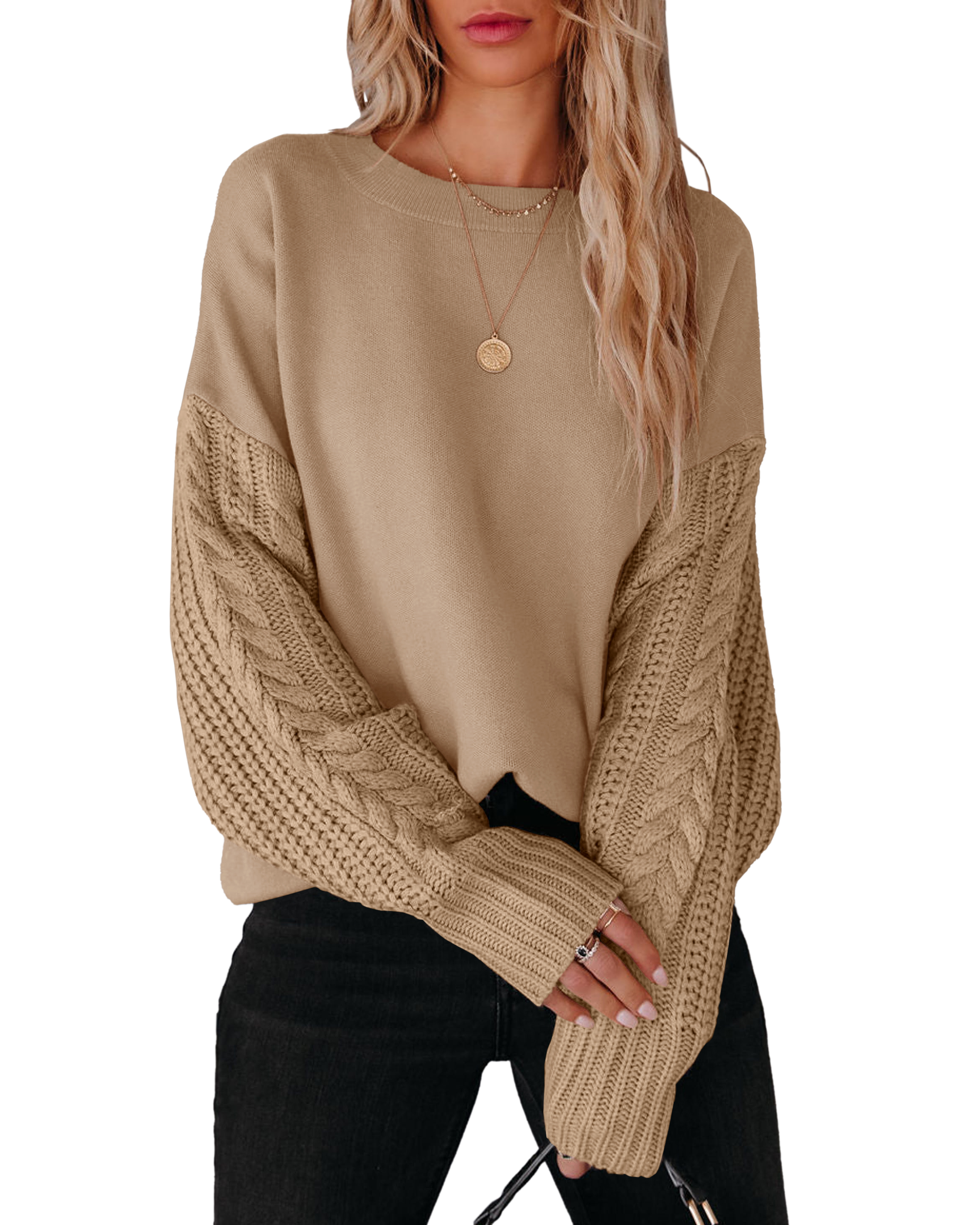 Women's 2025 Winter Pullover Sweater Casual Long Sleeve Crewneck Loose Chunky Kn - Picture 21 of 29