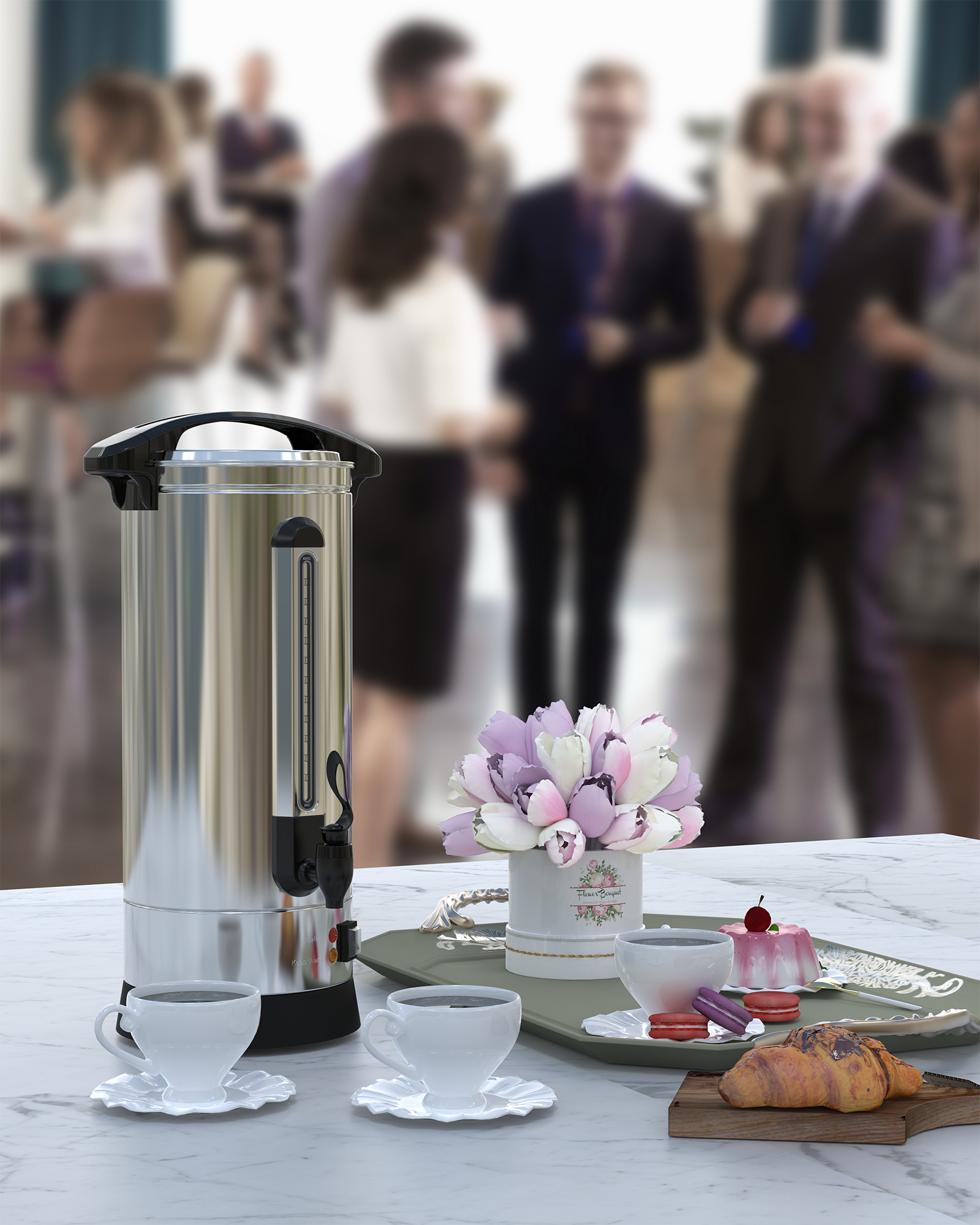 Coffee Urn 10/16L Double Wall Commercial Coffee Maker for Buffets Catering Party
