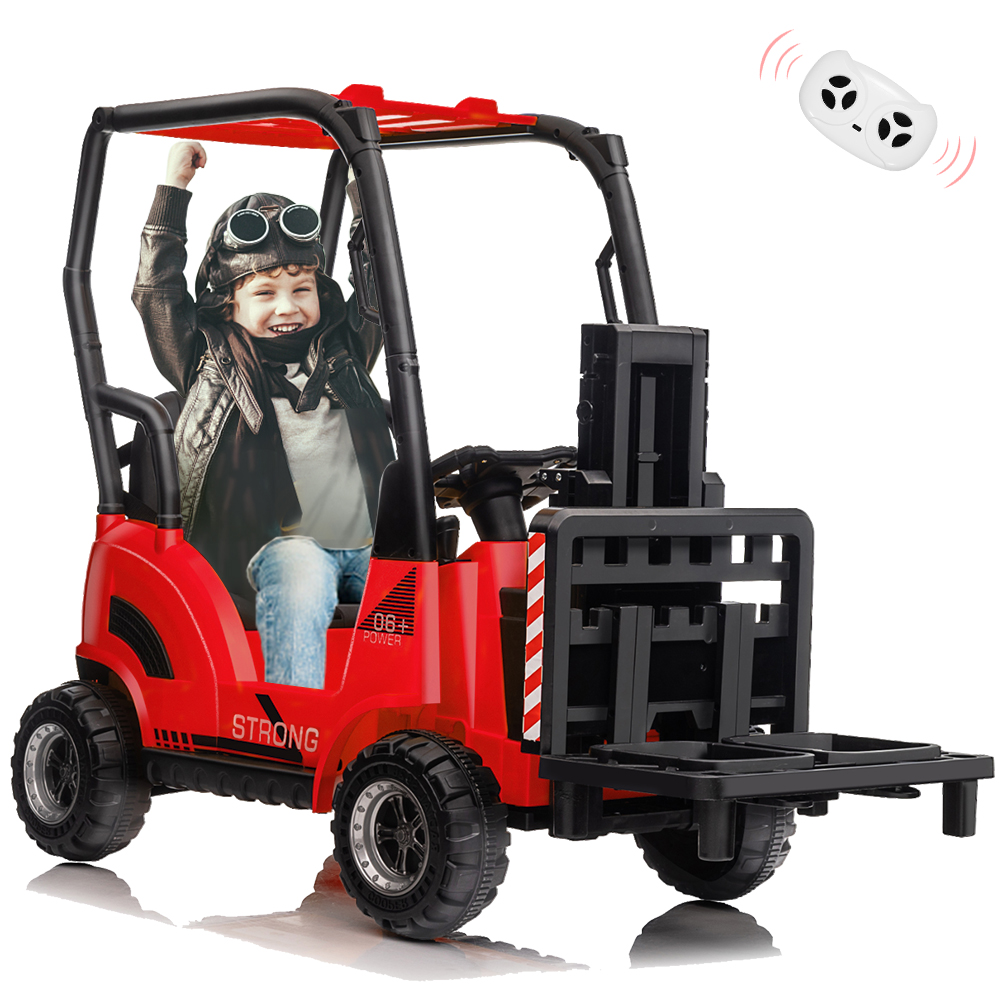 12V Electric Forklift Ride On Car Remote Control Liftable Pallet USB Music Belt