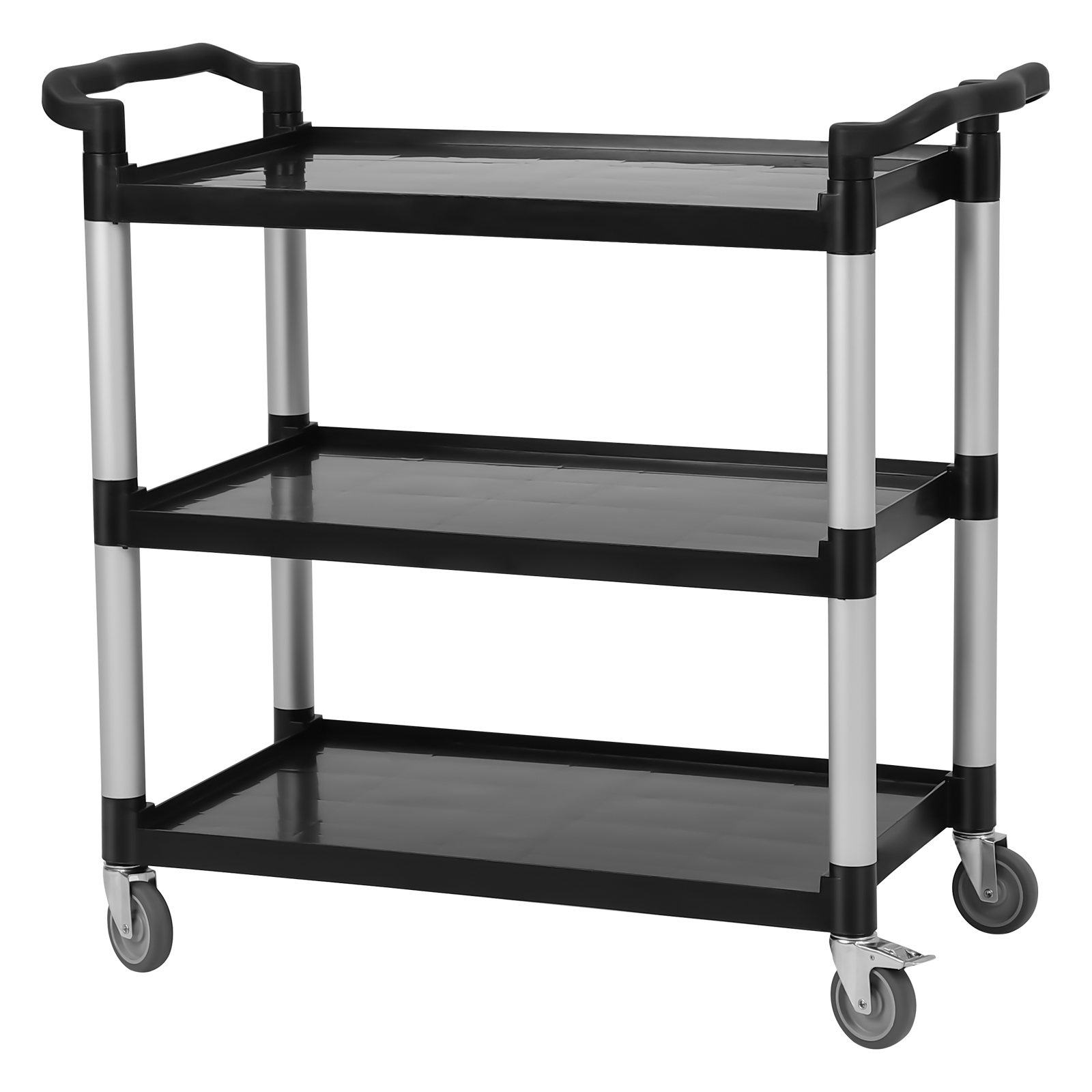 Service Cart 3-Shelf Rolling Utility 360lbs for Foodservice Restaurant Cleaning - Picture 11 of 20