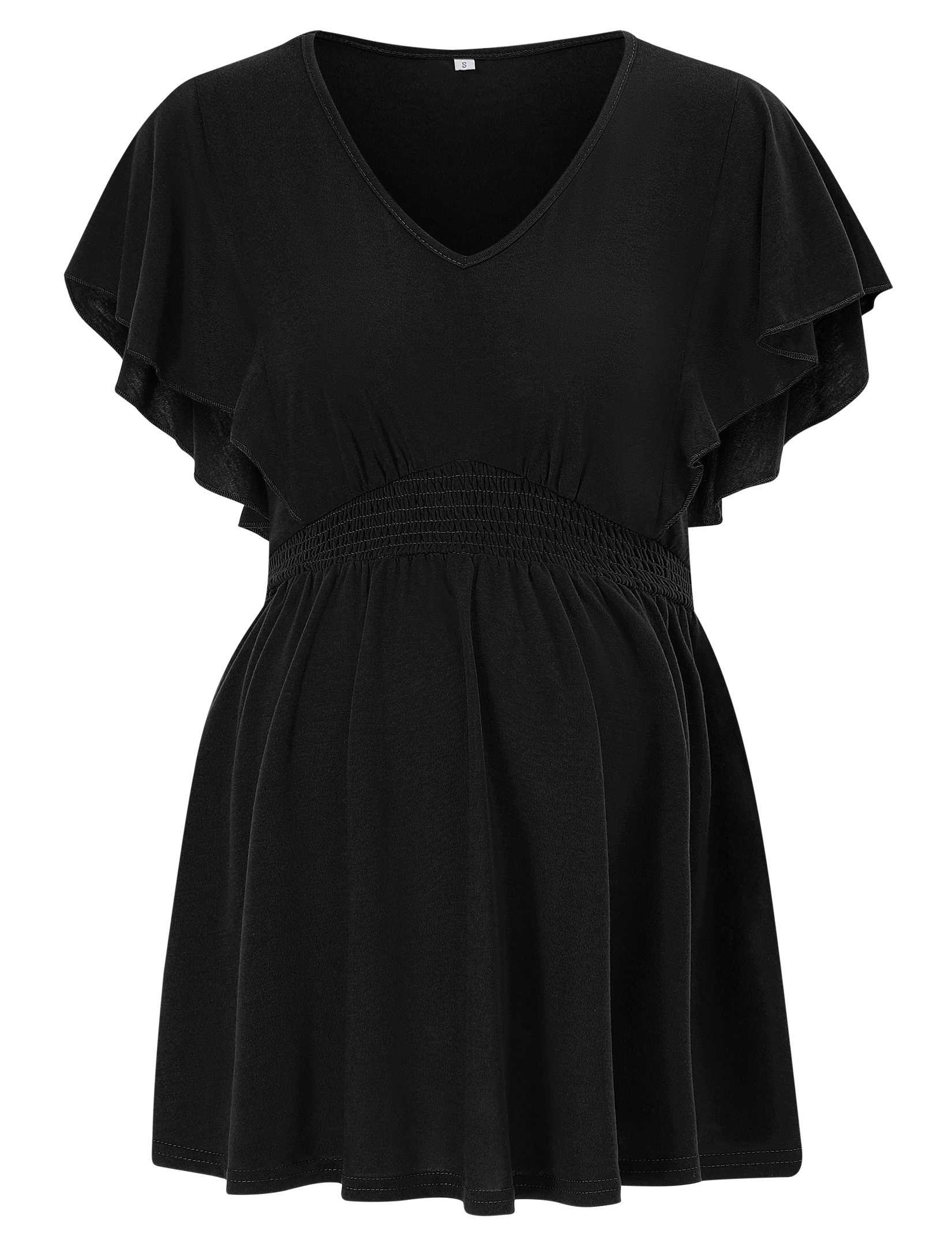 Maternity Short Sleeve Nursing Tops V Neck Breastfeeding Tees Pregnancy Clothes - Picture 28 of 39