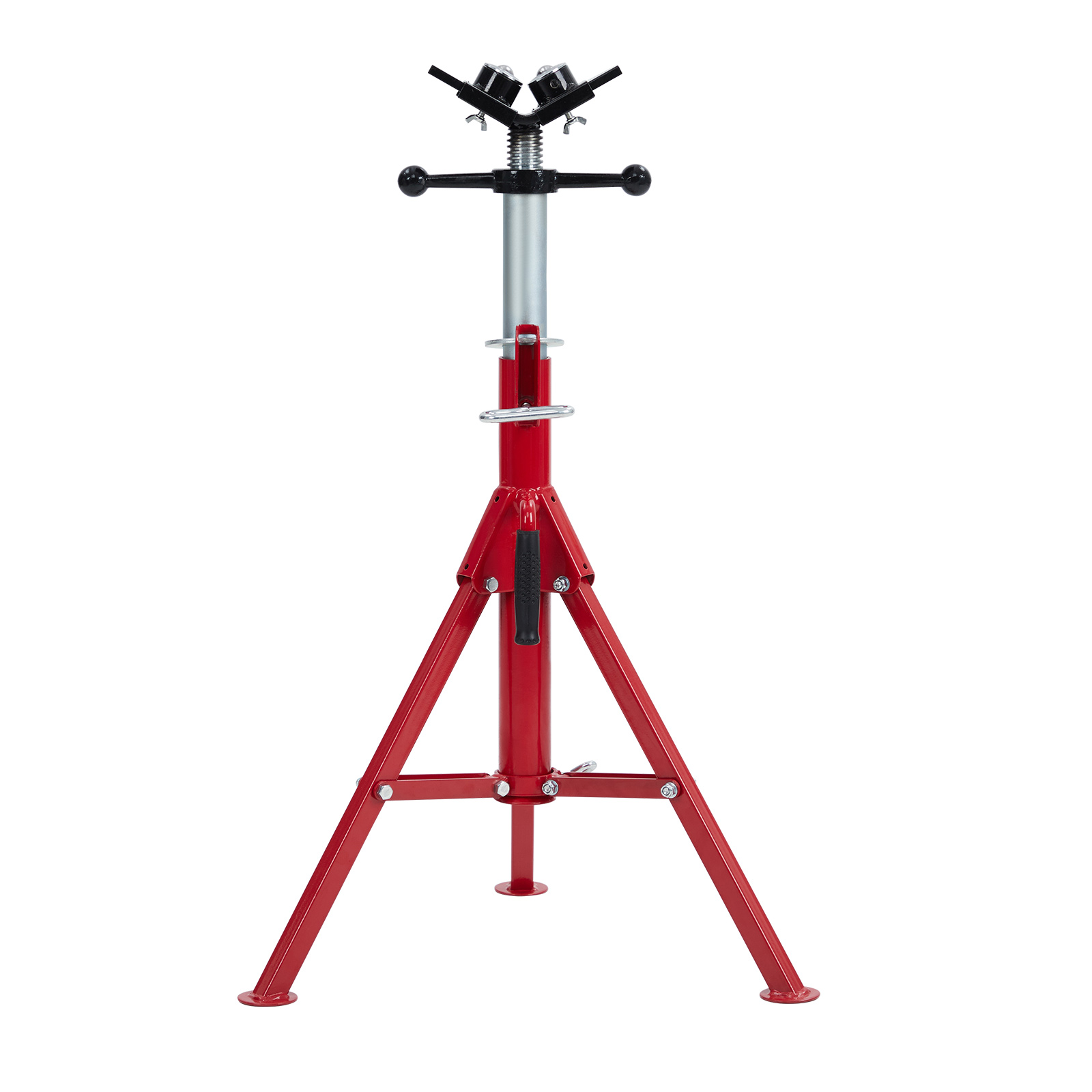 Pipe Jack Stand 2500LBs 24-52'' Adjustable 2/4-Ball V-Head Folding Legs welding - Picture 5 of 18