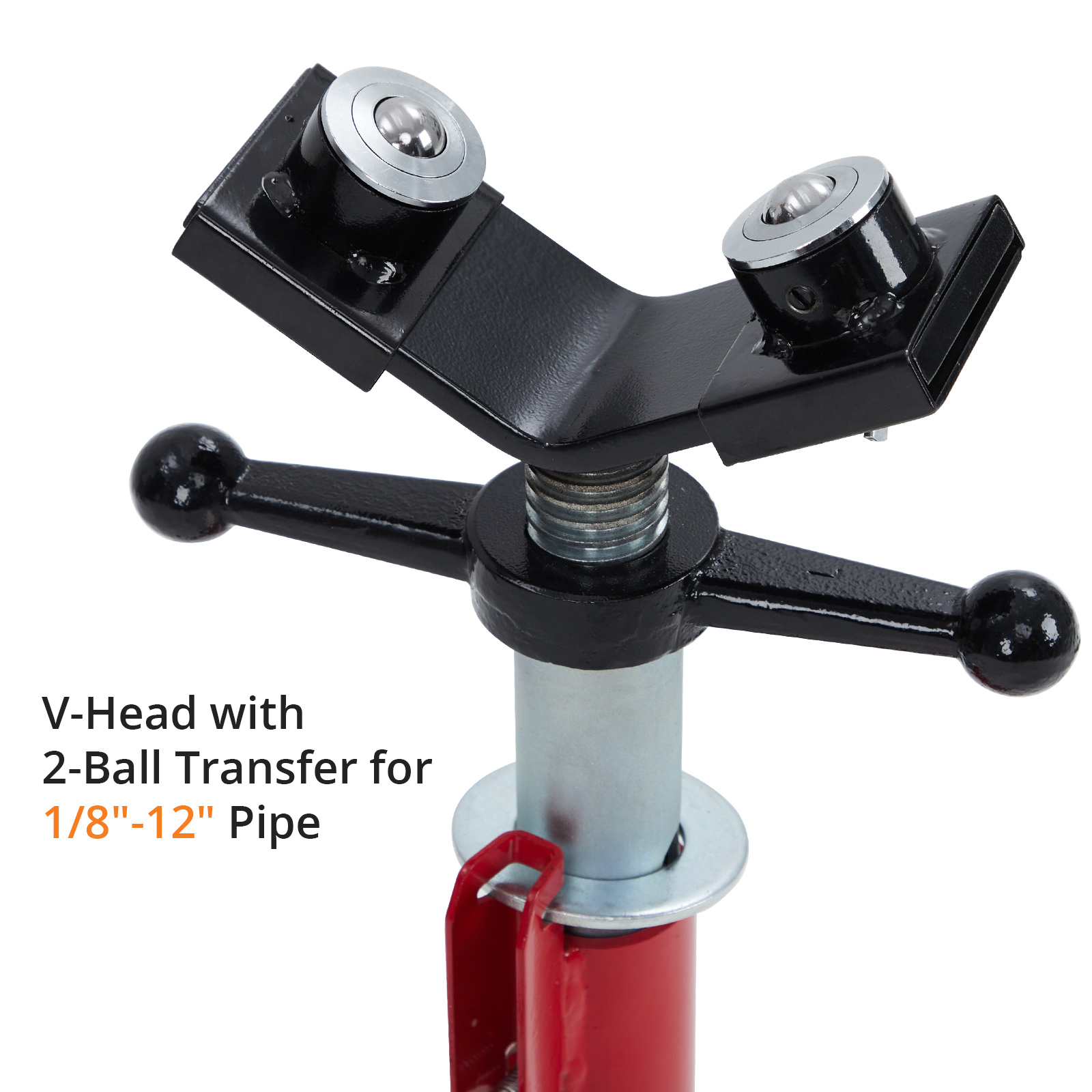 Pipe Jack Stand 2500LBs 24-52'' Adjustable 2/4-Ball V-Head Folding Legs welding - Picture 7 of 18