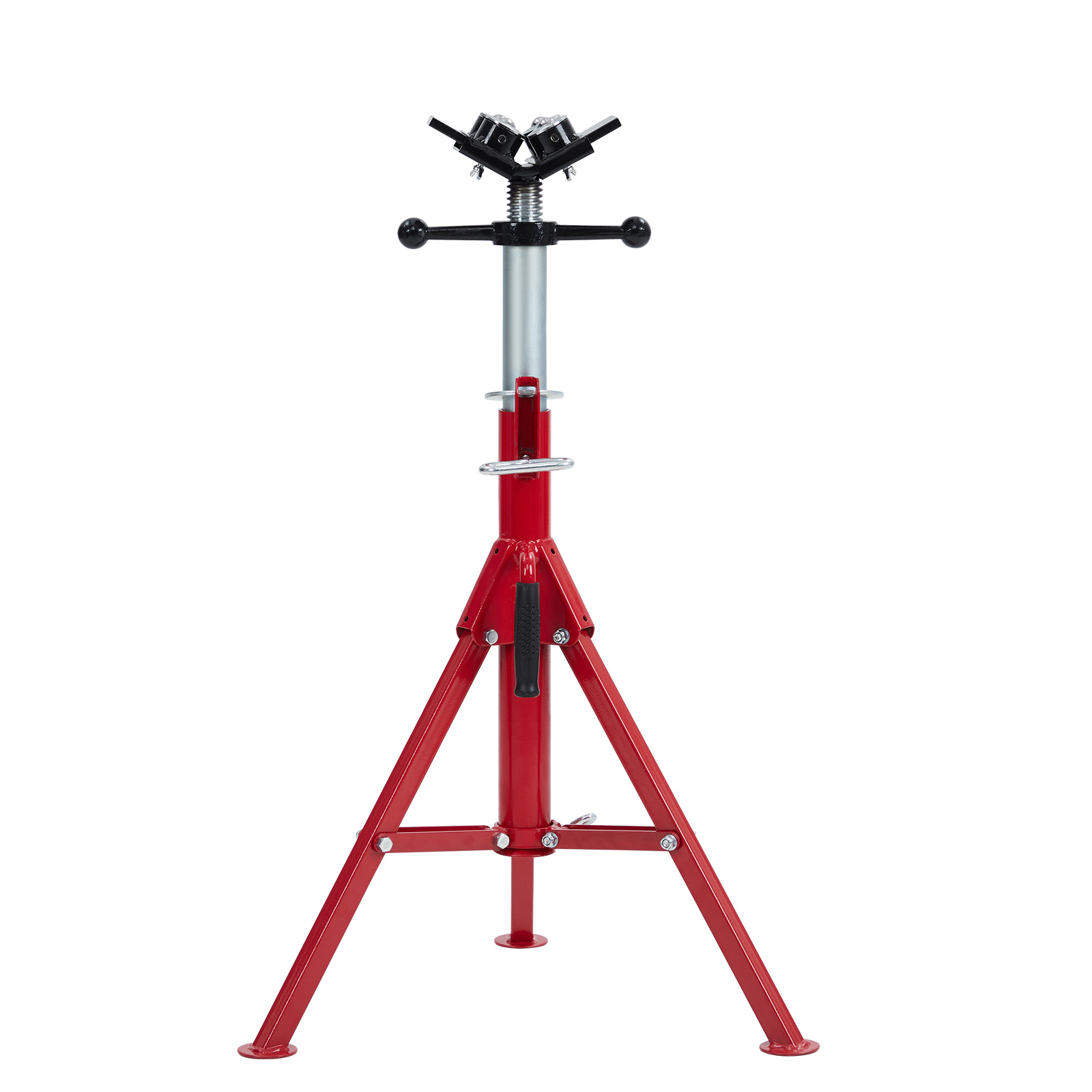 Pipe Jack Stand 2500LBs 24-52'' Adjustable 2/4-Ball V-Head Folding Legs welding - Picture 12 of 18
