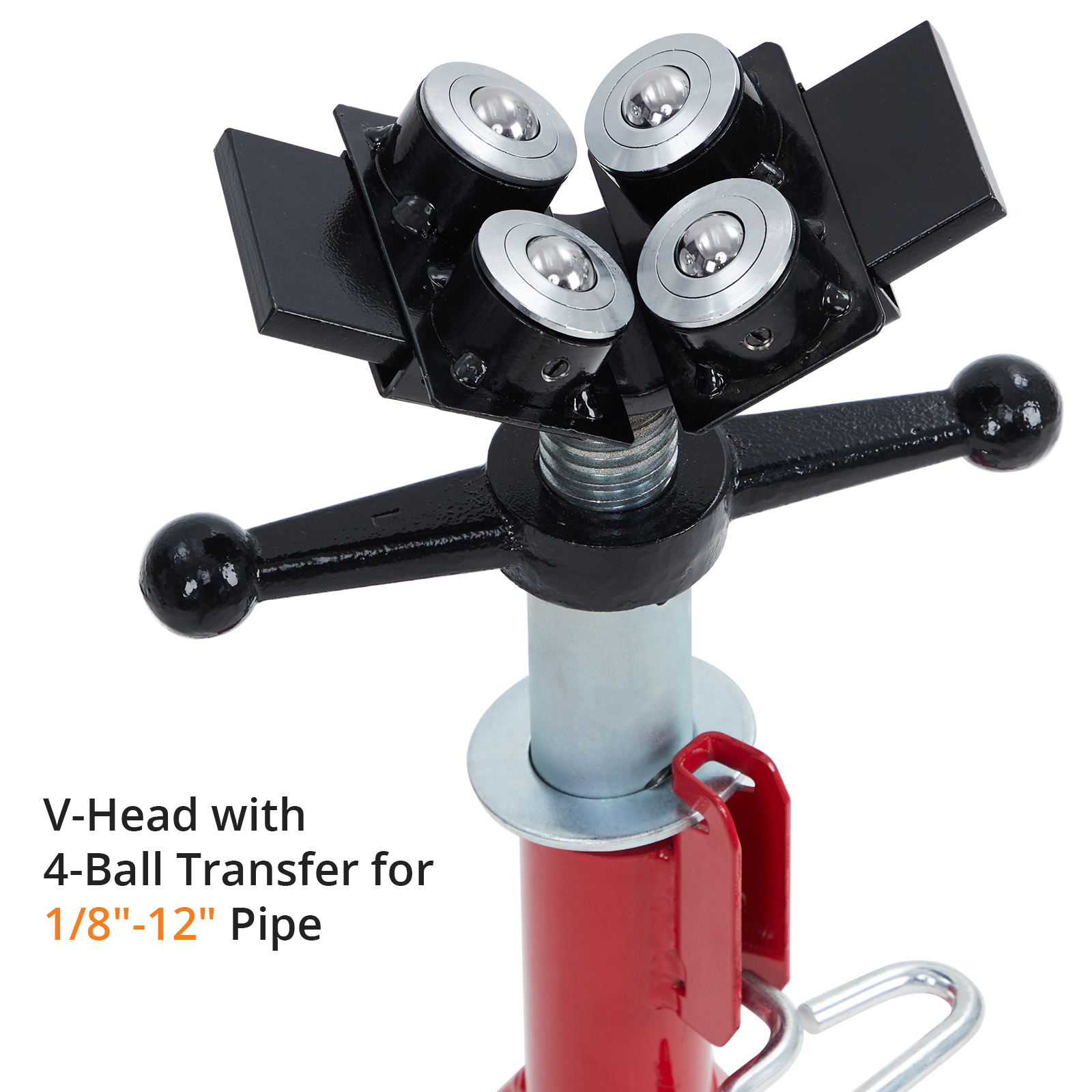 Pipe Jack Stand 2500LBs 24-52'' Adjustable 2/4-Ball V-Head Folding Legs welding - Picture 15 of 18