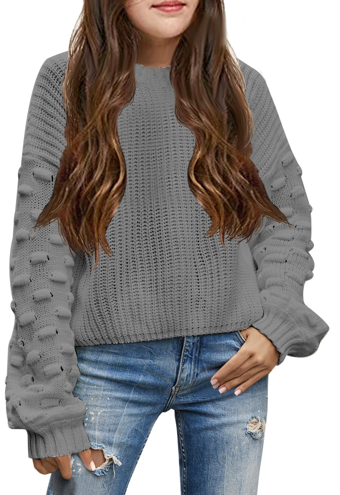 The Children's Place Girls' Long Sleeve Crew Neck Pullover Sweater - Picture 33 of 42