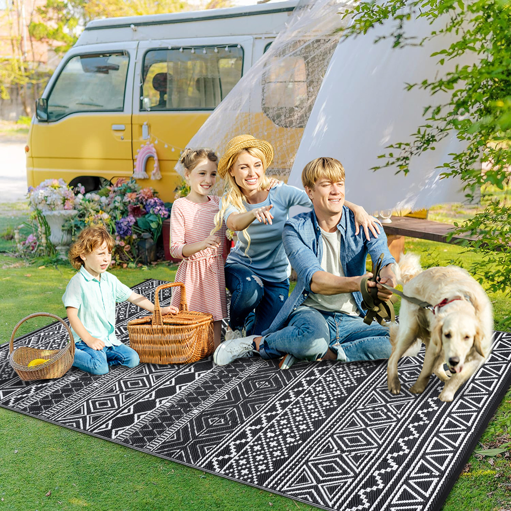Outdoor Rug Reversible Plastic Straw Rug Modern Area Floor Mat RV Patio Backyard - Picture 43 of 165