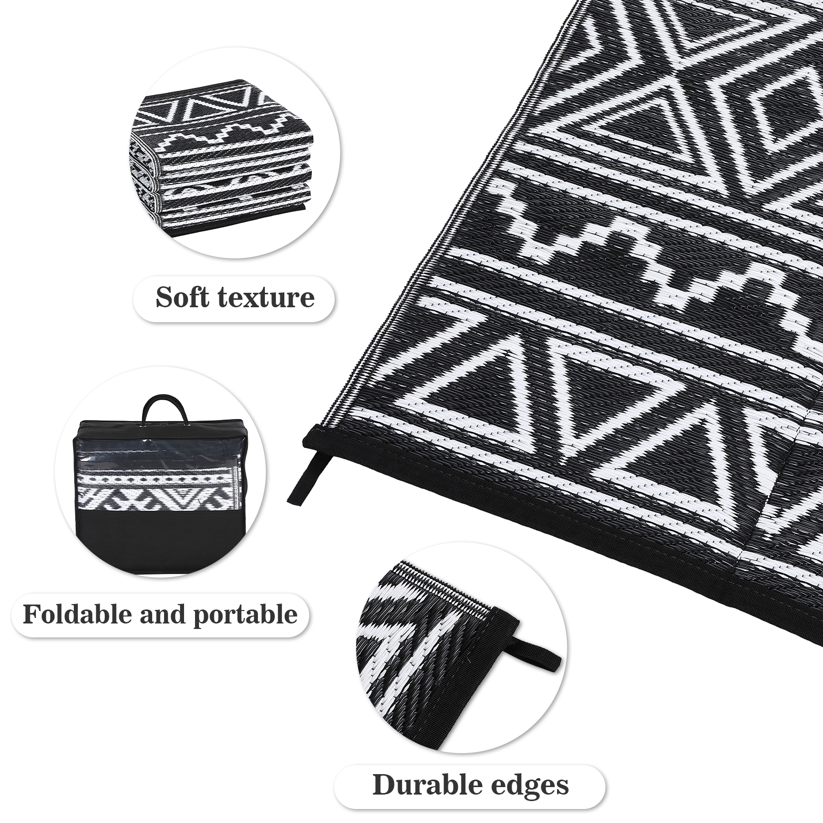 Outdoor Rug Reversible Plastic Straw Rug Modern Area Floor Mat RV Patio Backyard - Picture 39 of 165