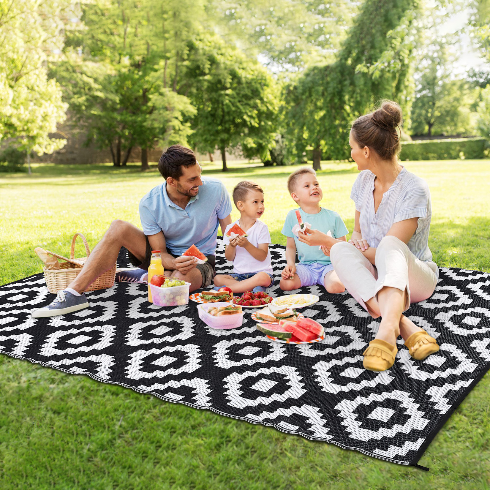 Waterproof Outdoor Rug Reversible Plastic Straw Patio Camping Indoor Mat Carpet - Picture 15 of 234