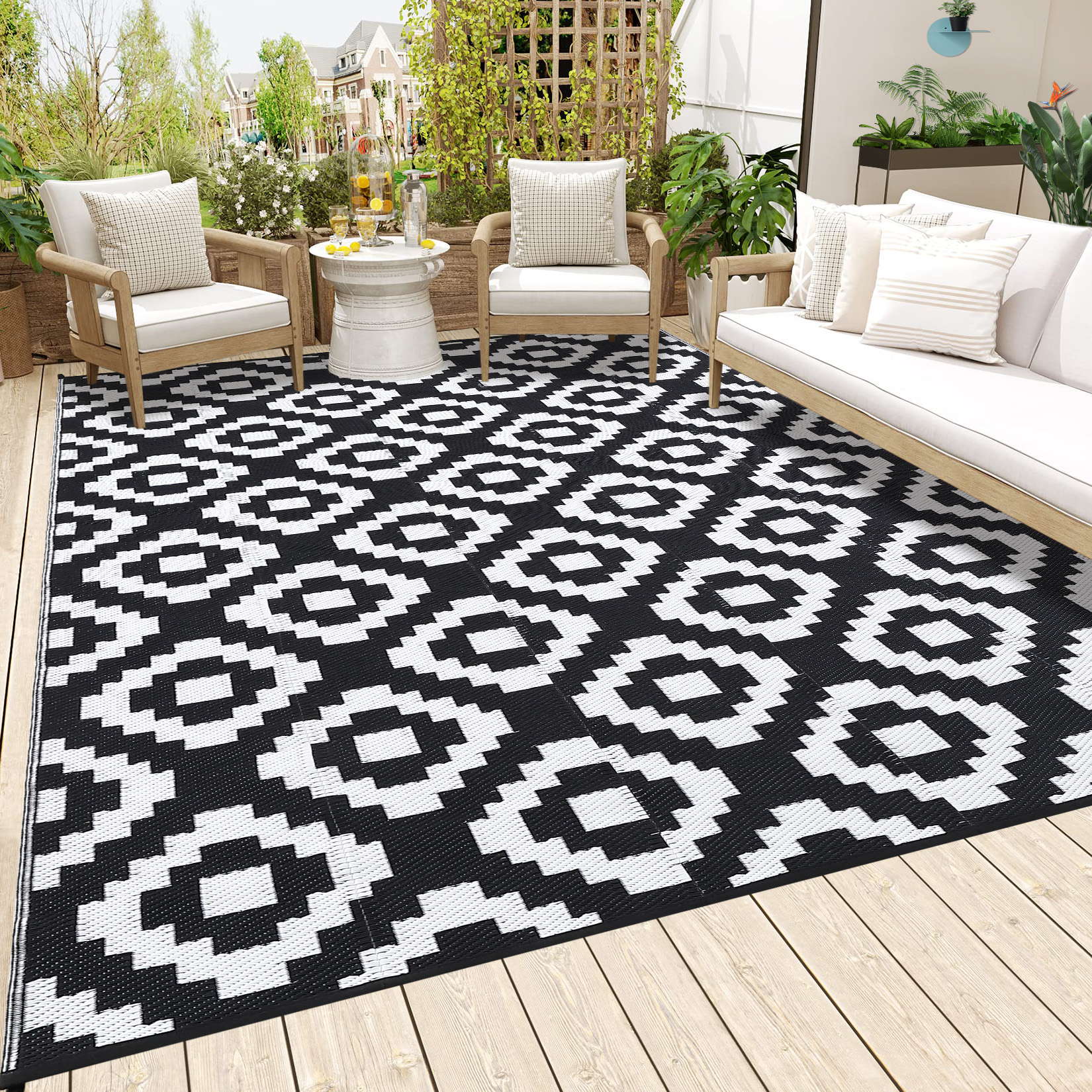 Waterproof Outdoor Rug Reversible Plastic Straw Patio Camping Indoor Mat Carpet - Picture 8 of 234