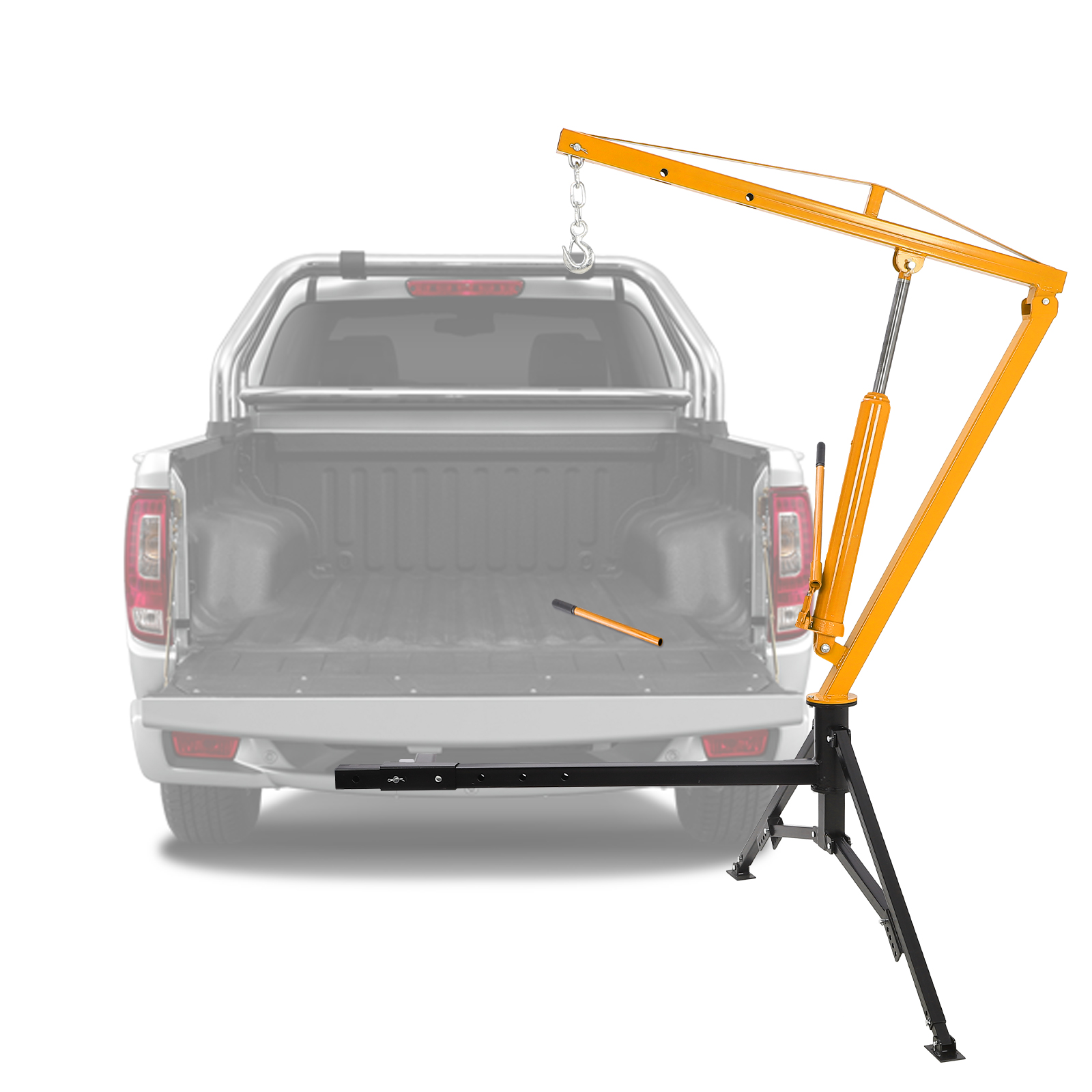 Hydraulic Pickup Truck Crane Hoist Crane 1000 lbs 360° Swivel Hoist Lift