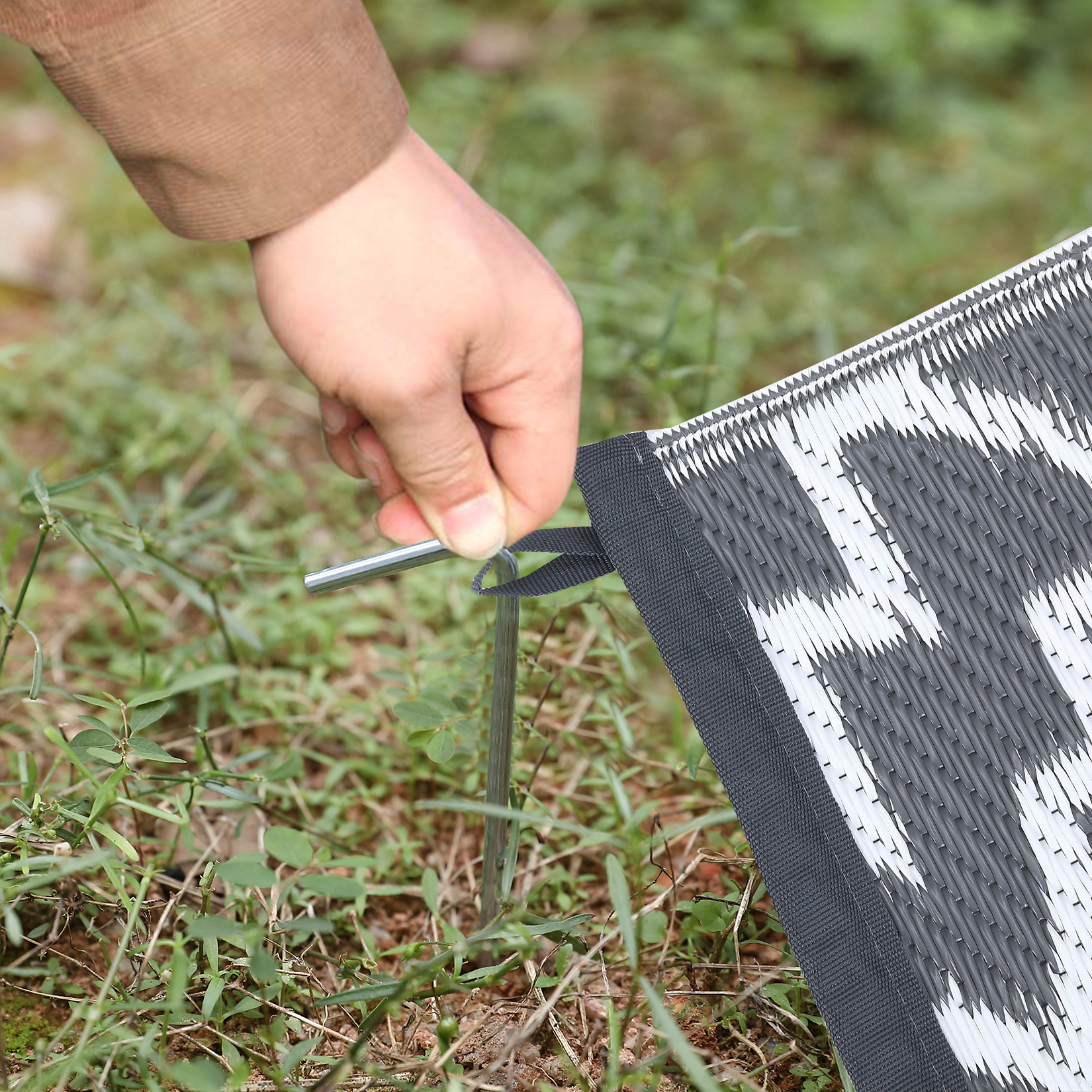 Outdoor Rugs Reversible Mats Boho Plastic Straw Rug for Patio Waterproof Camping - Picture 48 of 75