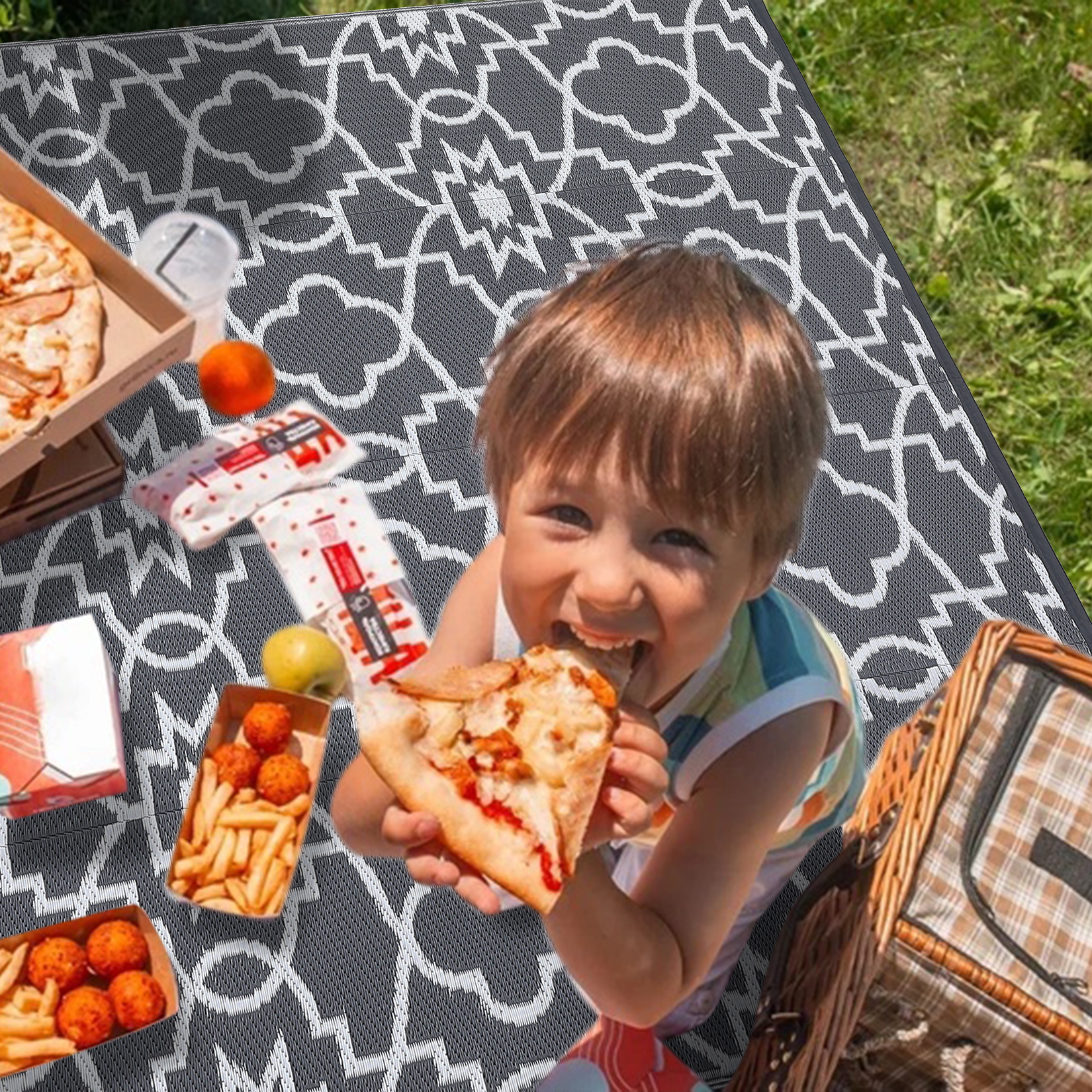 Outdoor Rugs Reversible Mats Boho Plastic Straw Rug for Patio Waterproof Camping - Picture 13 of 75