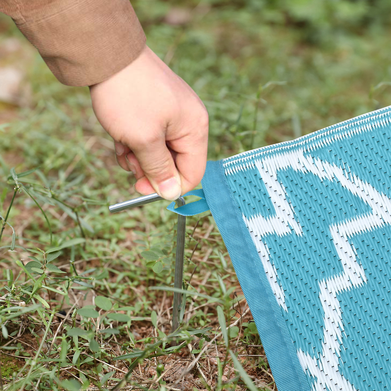 Outdoor Rugs Reversible Mats Boho Plastic Straw Rug for Patio Waterproof Camping - Picture 33 of 75