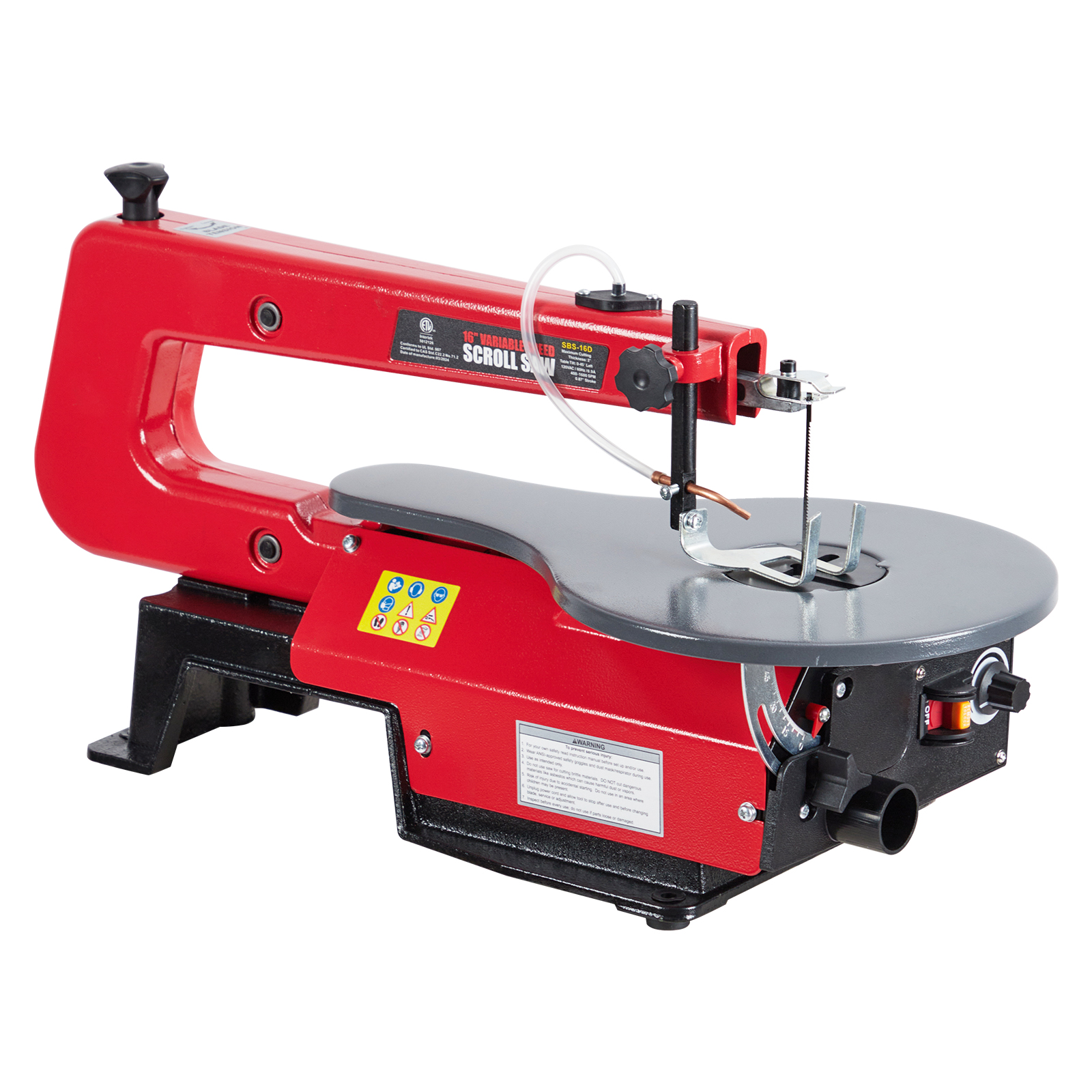 16 Inch Variable Speed Scroll Saw, Tilting Table, Dust Port for Wood Crafting
