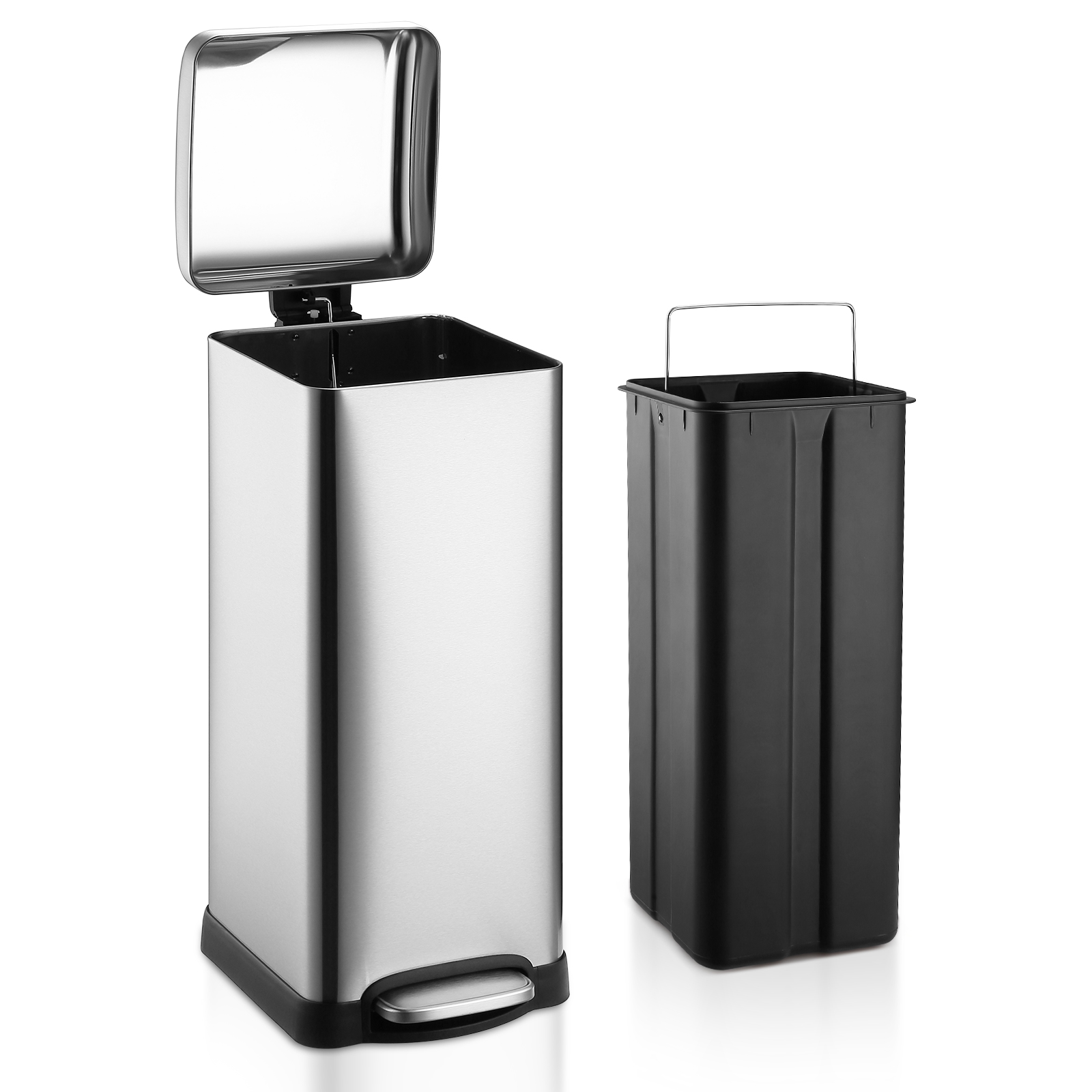 8 Gallon Kitchen Trash Can Foot Pedal Garbage Recycling Bin with Soft-Close Lid - Picture 13 of 17