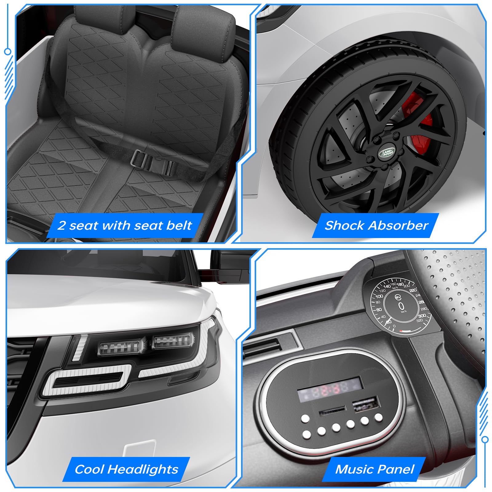 Vista frontal del coche eléctrico en uso