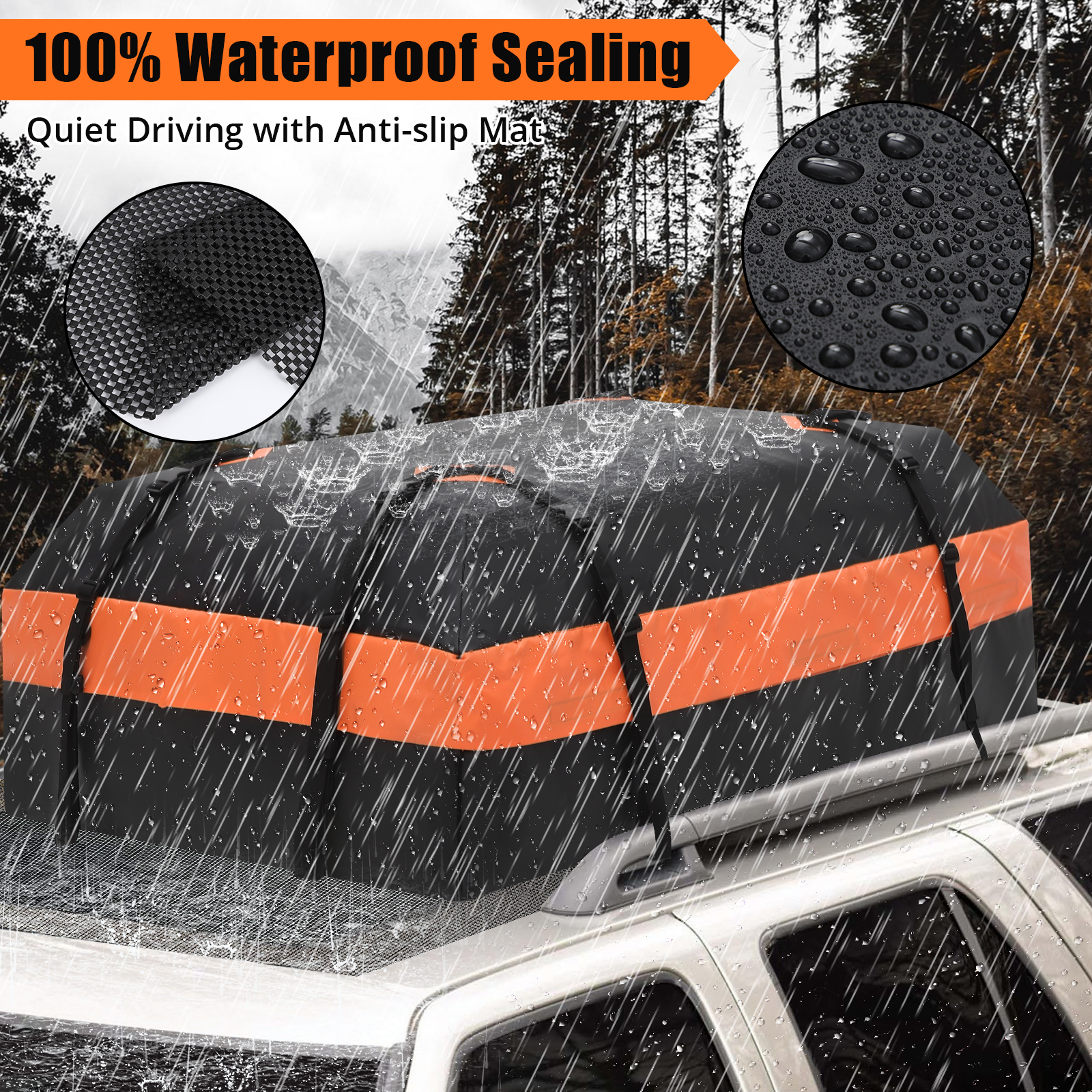 15/21 Cubic Car Roof Top Rack Cargo Carrier Bag Luggage Storage Waterproof SUV