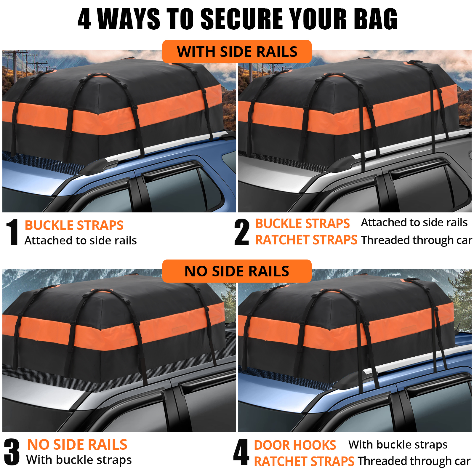 15/21 Cubic Car Roof Top Rack Cargo Carrier Bag Luggage Storage Waterproof SUV