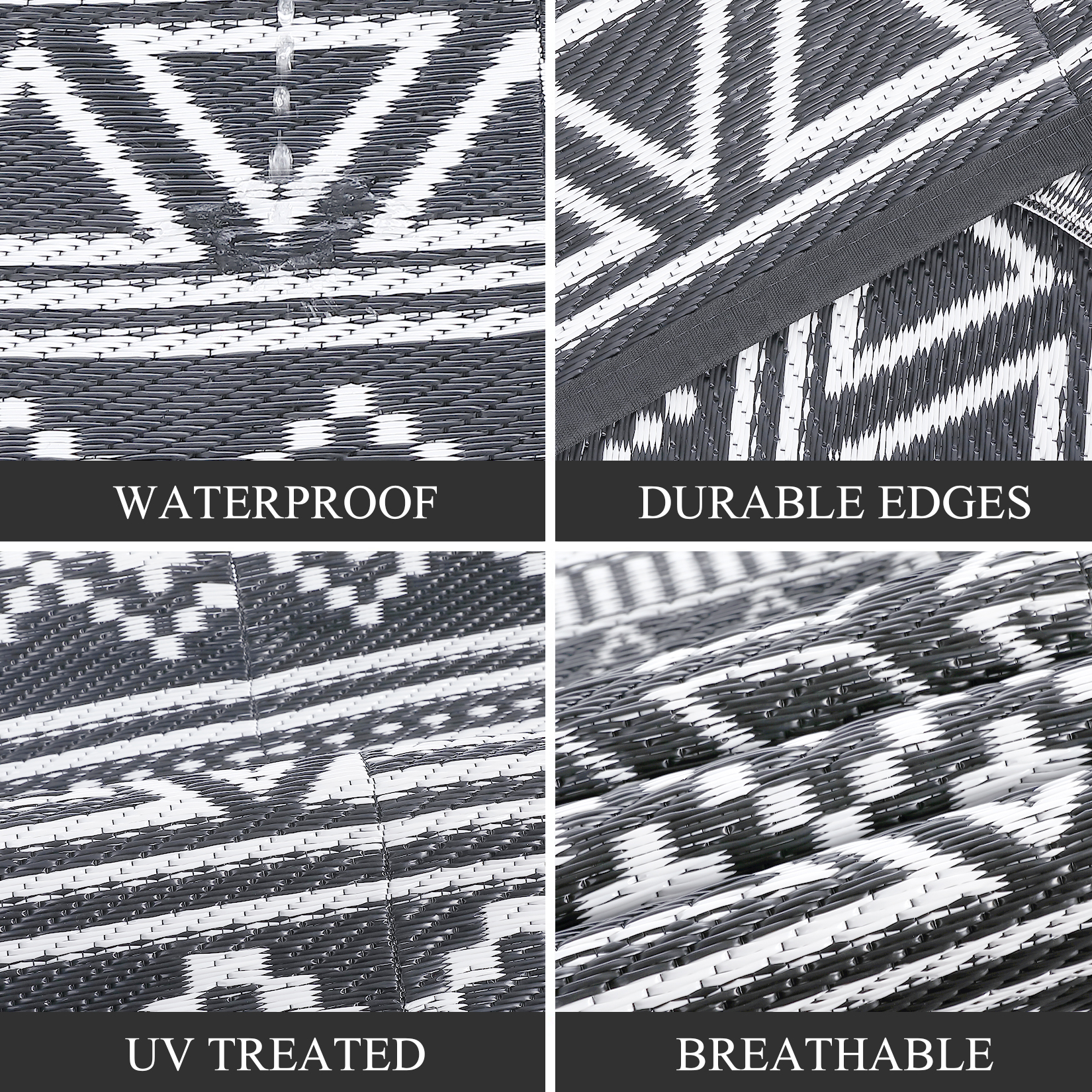 Outdoor Rug Reversible Plastic Straw Rug Modern Area Floor Mat RV Patio Backyard - Picture 15 of 165