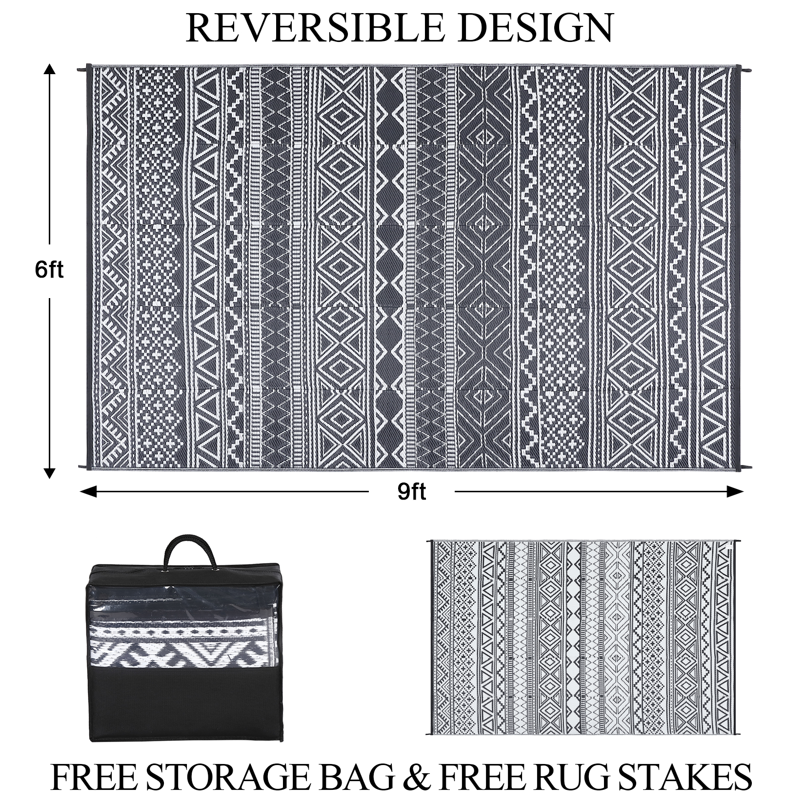 Outdoor Rug Reversible Plastic Straw Rug Modern Area Floor Mat RV Patio Backyard - Picture 73 of 165