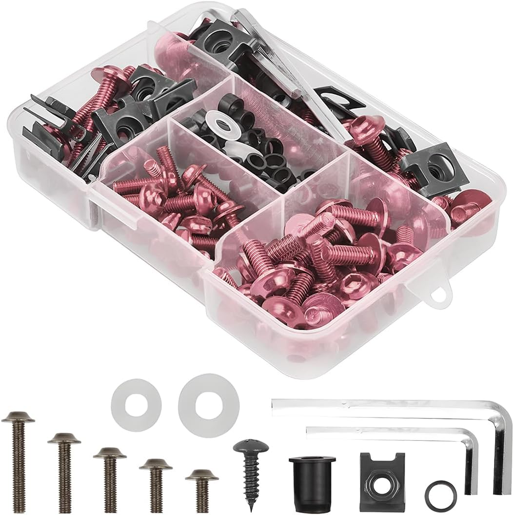 177pcs Motorcycle Sportbike Universal Fairing Bolts Kit Fastener Clips Screws - Picture 22 of 29