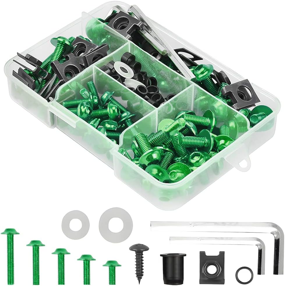 177pcs Motorcycle Sportbike Universal Fairing Bolts Kit Fastener Clips Screws - Picture 23 of 29