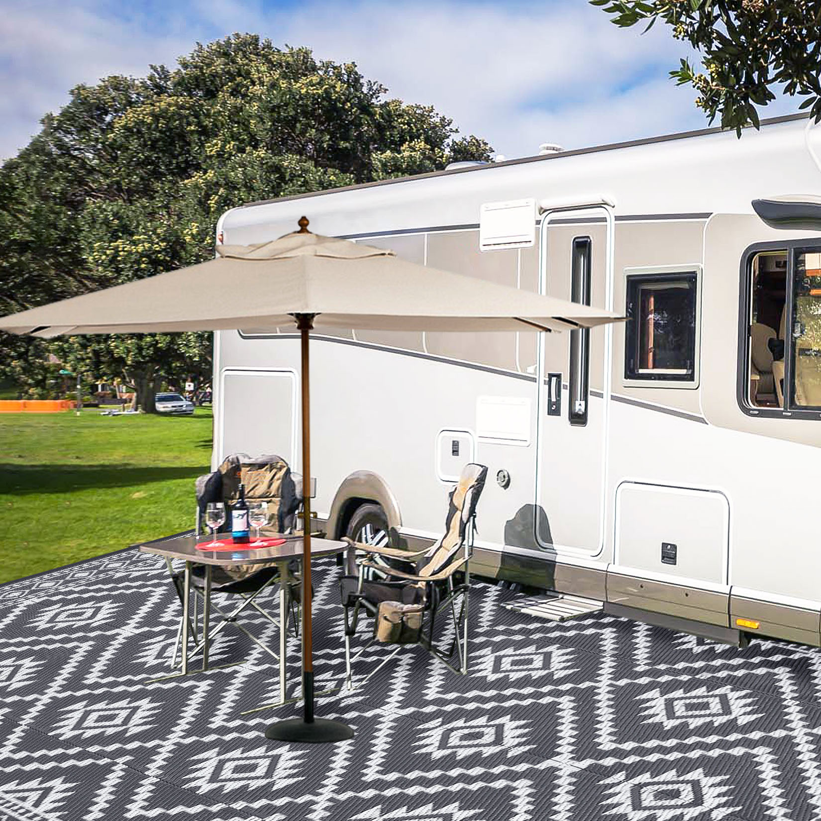 Outdoor Rugs Mats Trellis Plastic Straw for Camping Beach Deck Picnic Backyard - Picture 23 of 51