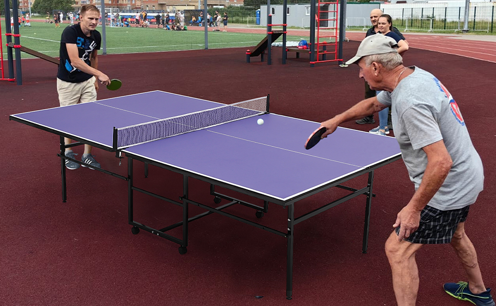 Mesa de tenis de mesa plegable con ruedas