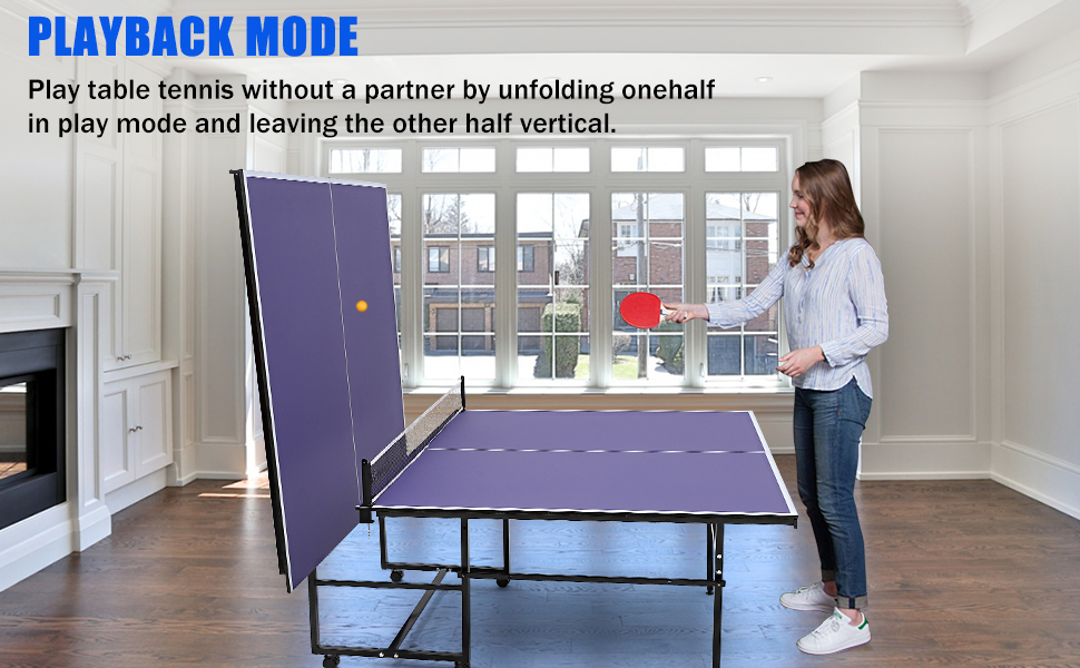 Mesa de ping pong profesional Garvee azul