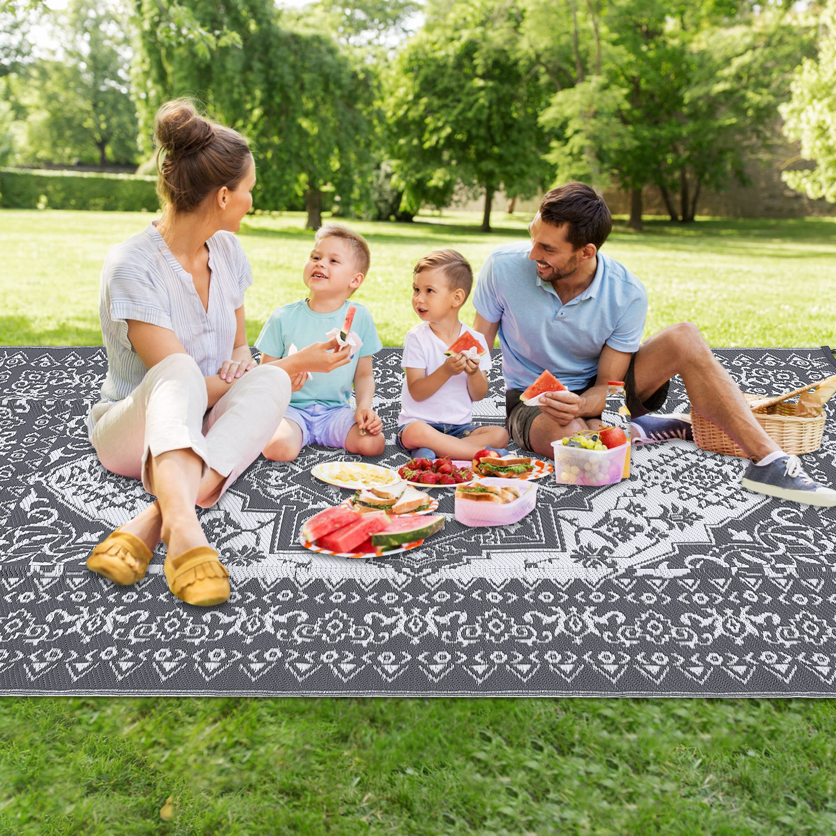 Outdoor Rug Patio Waterproof Mat Camping Carpet Outside Area Plastic Straw Rugs - Picture 33 of 74
