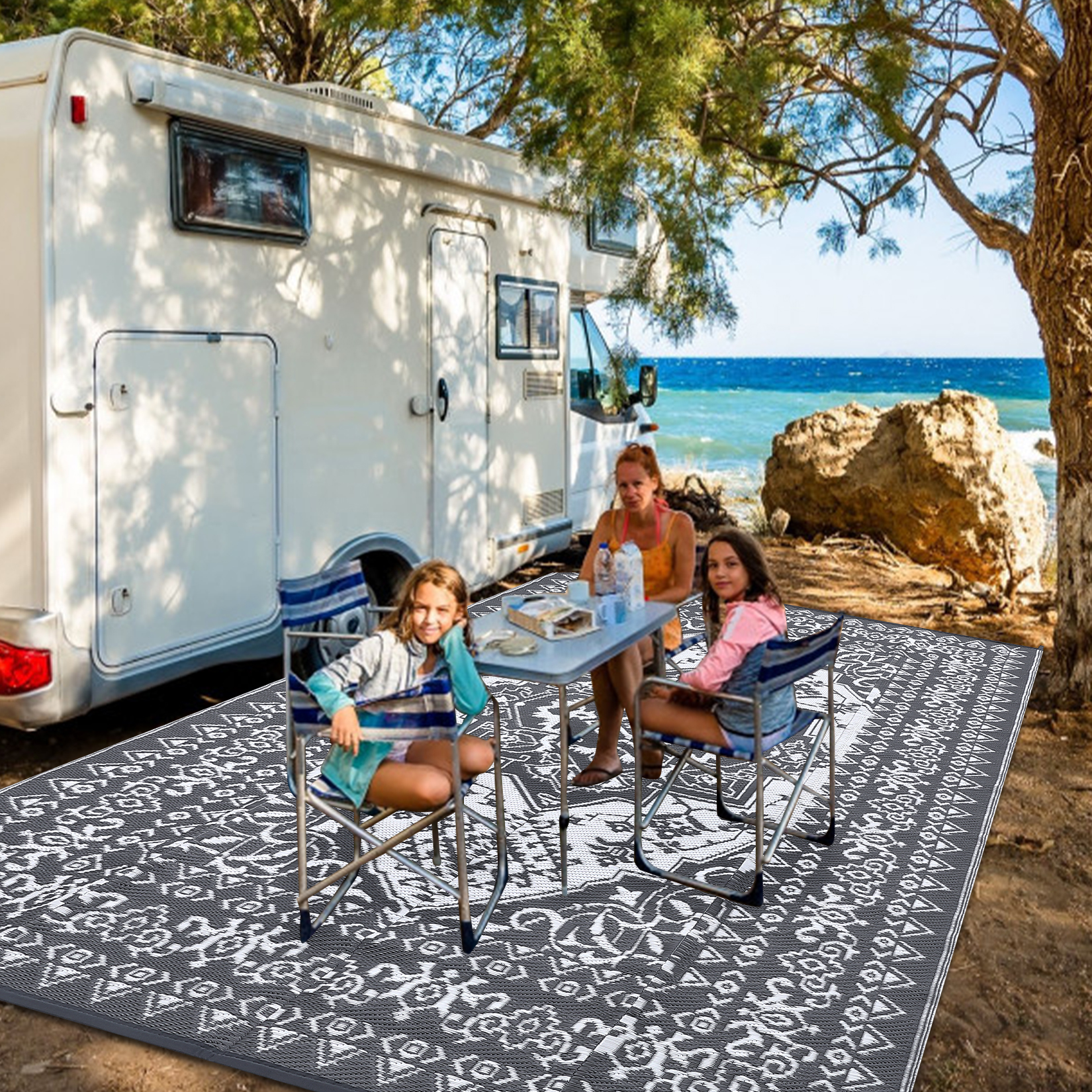 Outdoor Rug Patio Waterproof Mat Camping Carpet Outside Area Plastic Straw Rugs - Picture 27 of 74