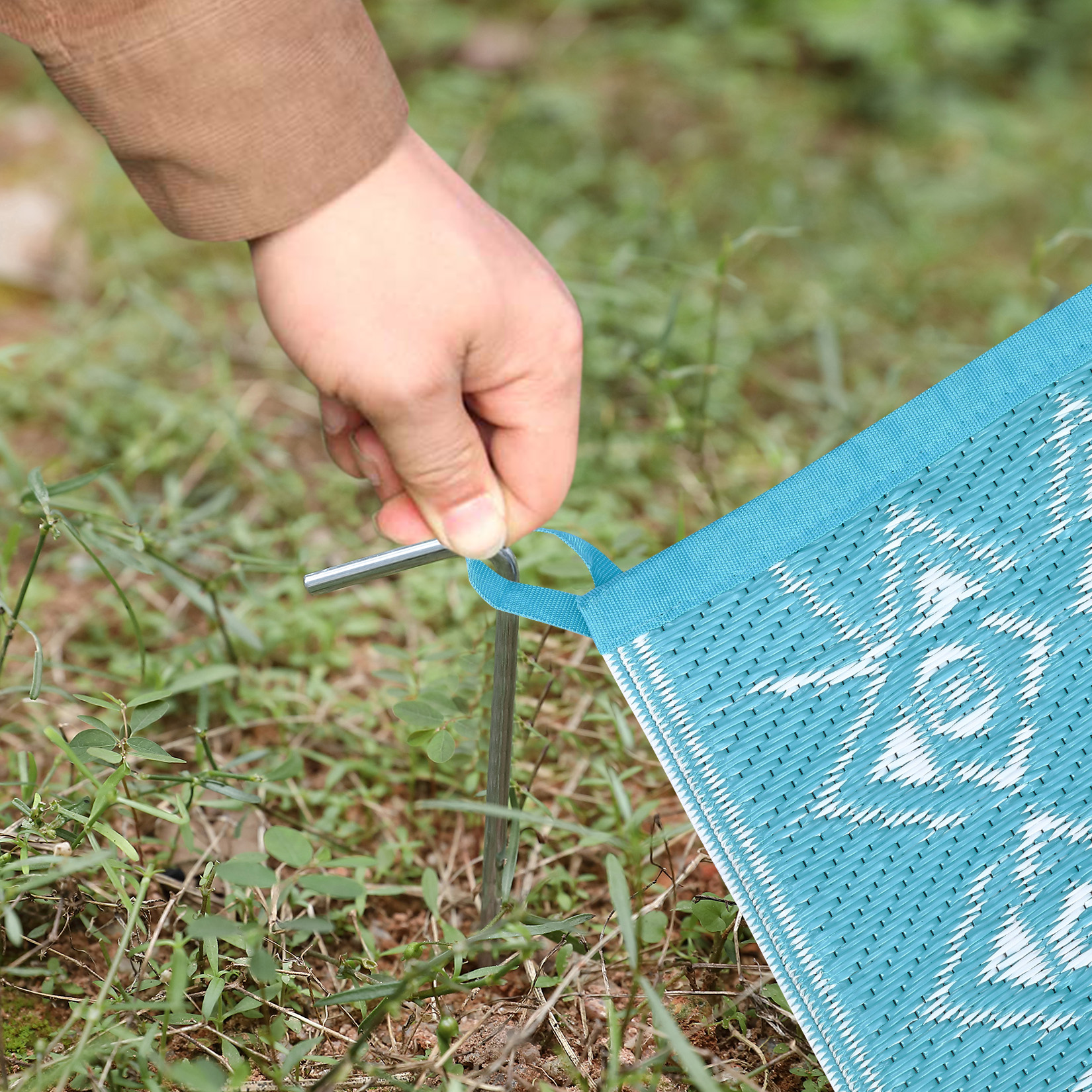 Outdoor Rug Patio Waterproof Mat Camping Carpet Outside Area Plastic Straw Rugs - Picture 16 of 74