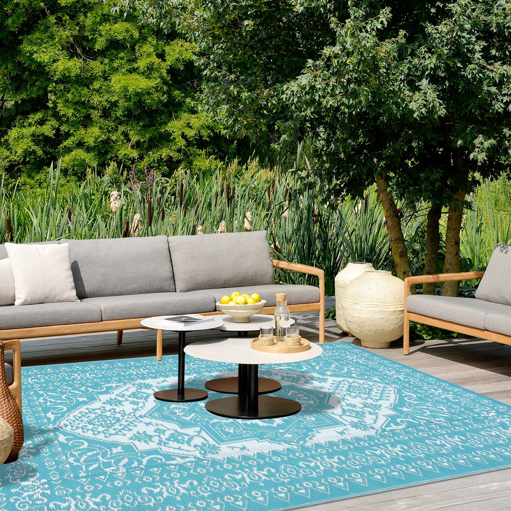 Outdoor Rug Patio Waterproof Mat Camping Carpet Outside Area Plastic Straw Rugs - Picture 67 of 74