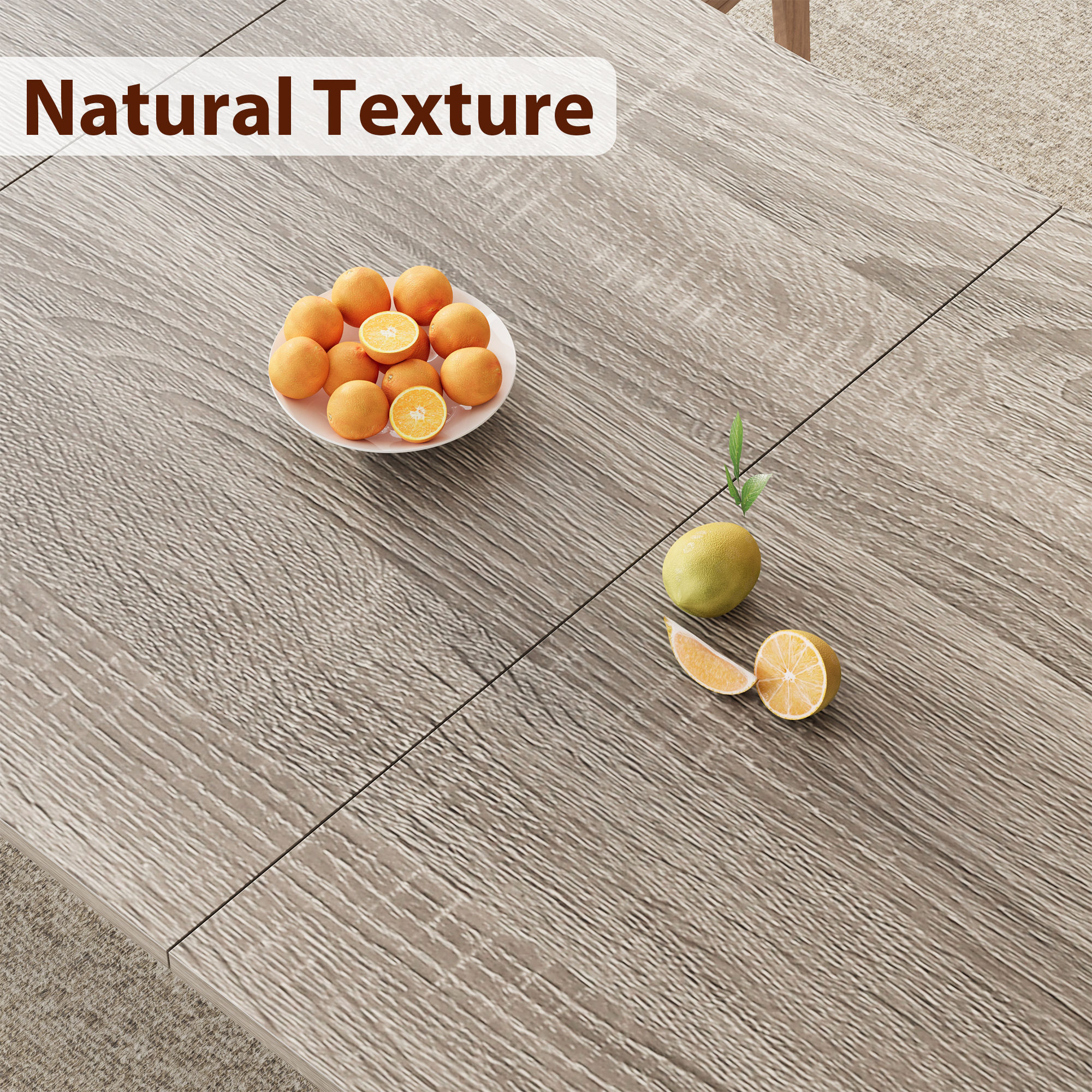 78.7" Dining Table for 6/8 People, Rustic Kitchen Rectangular Wood Dining Table - Picture 21 of 34