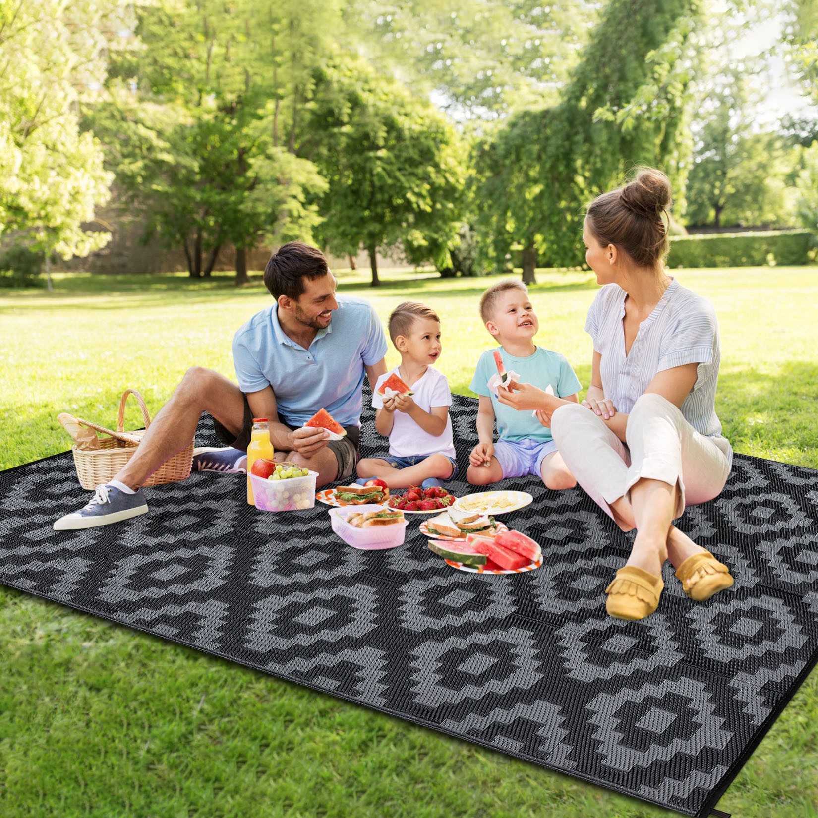 Waterproof Outdoor Rug Reversible Plastic Straw Patio Camping Indoor Mat Carpet - Picture 23 of 234