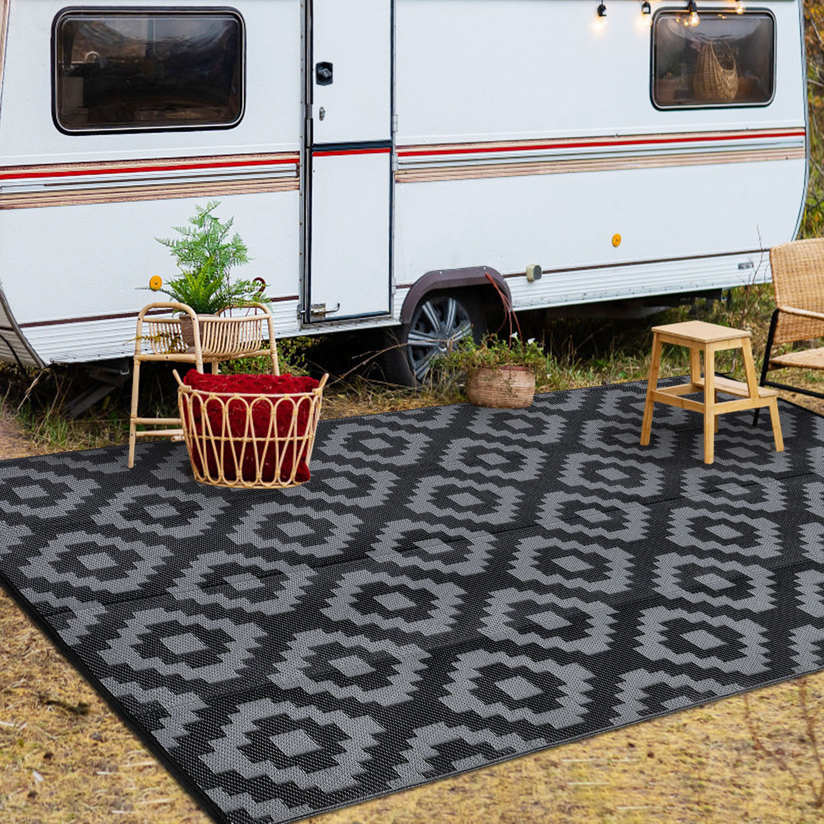 Waterproof Outdoor Rug Reversible Plastic Straw Patio Camping Indoor Mat Carpet - Picture 24 of 234