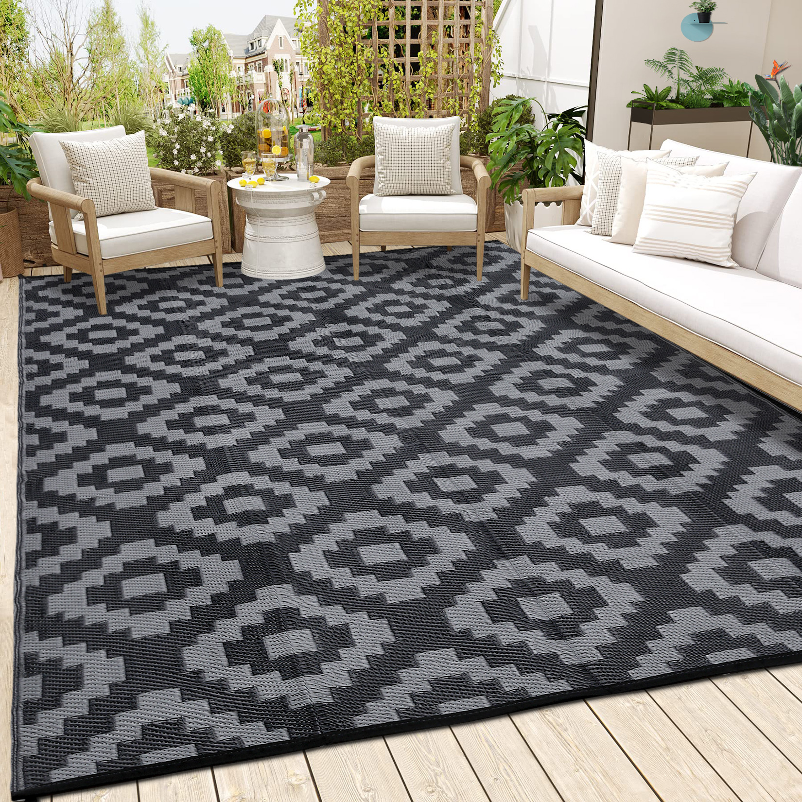 Waterproof Outdoor Rug Reversible Plastic Straw Patio Camping Indoor Mat Carpet - Picture 25 of 234