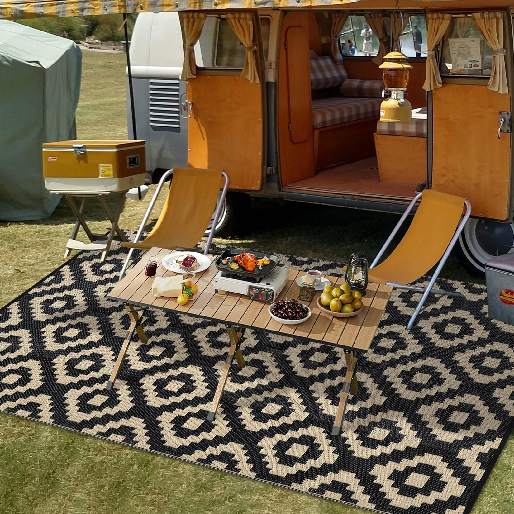 Waterproof Outdoor Rug Reversible Plastic Straw Patio Camping Indoor Mat Carpet - Picture 121 of 234