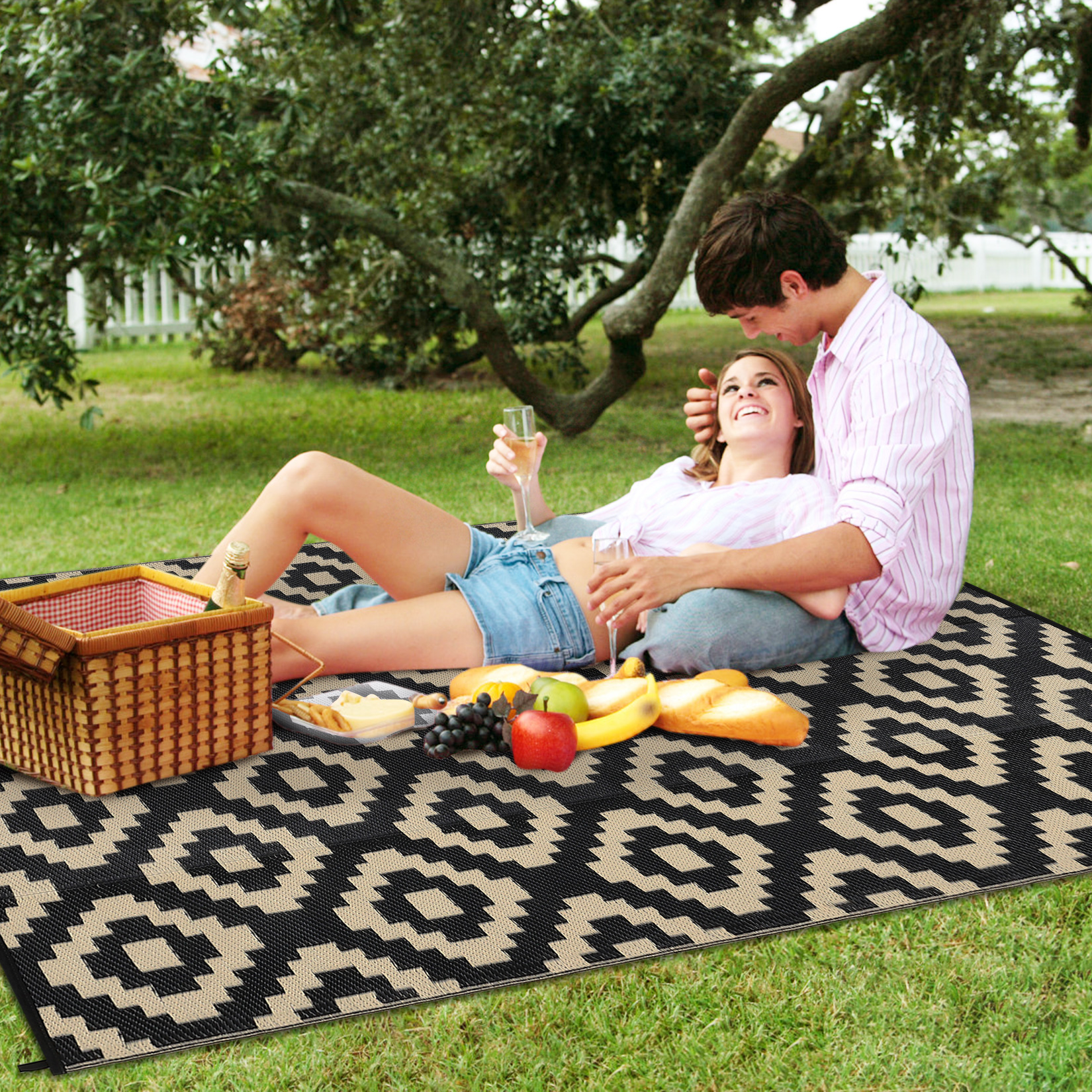 Waterproof Outdoor Rug Reversible Plastic Straw Patio Camping Indoor Mat Carpet - Picture 119 of 234