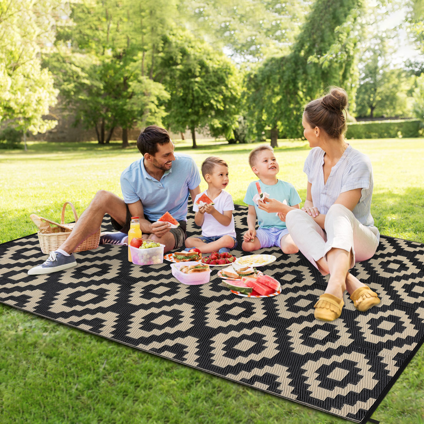 Waterproof Outdoor Rug Reversible Plastic Straw Patio Camping Indoor Mat Carpet - Picture 123 of 234