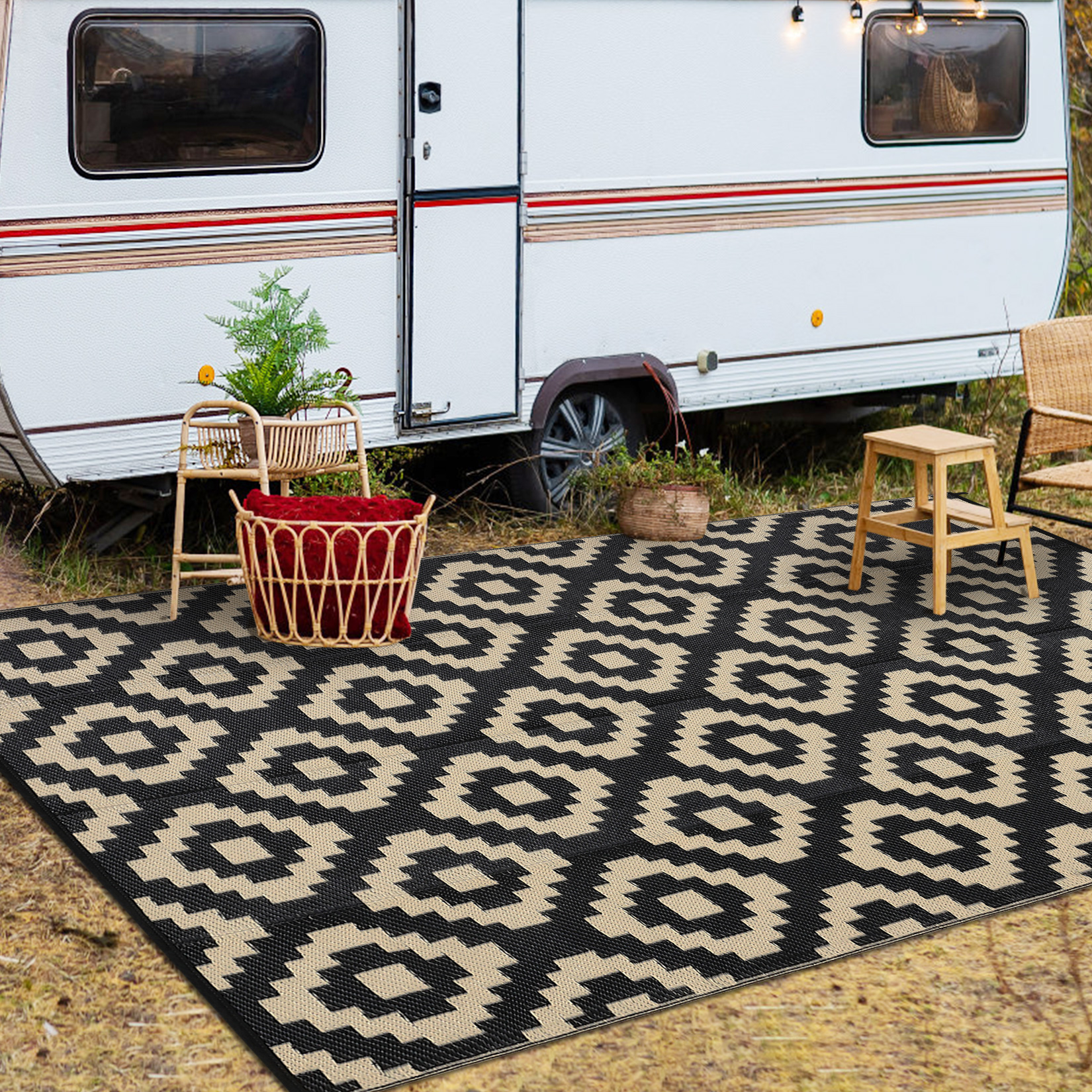 Waterproof Outdoor Rug Reversible Plastic Straw Patio Camping Indoor Mat Carpet - Picture 124 of 234