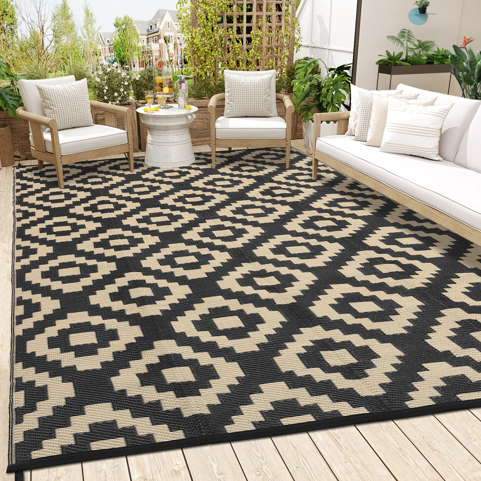 Waterproof Outdoor Rug Reversible Plastic Straw Patio Camping Indoor Mat Carpet - Picture 125 of 234